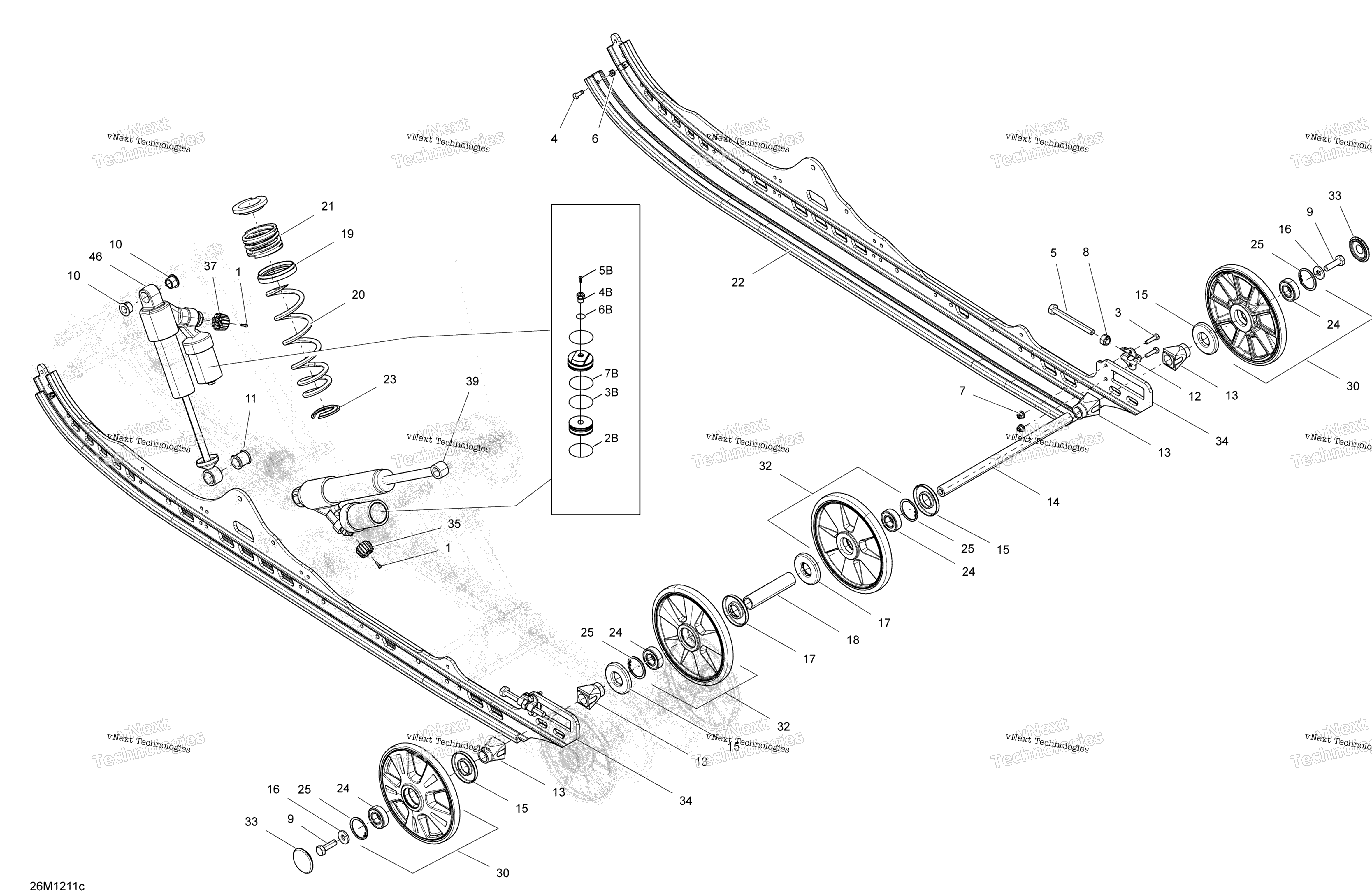 Задняя подвеска Base 146,154,Shock