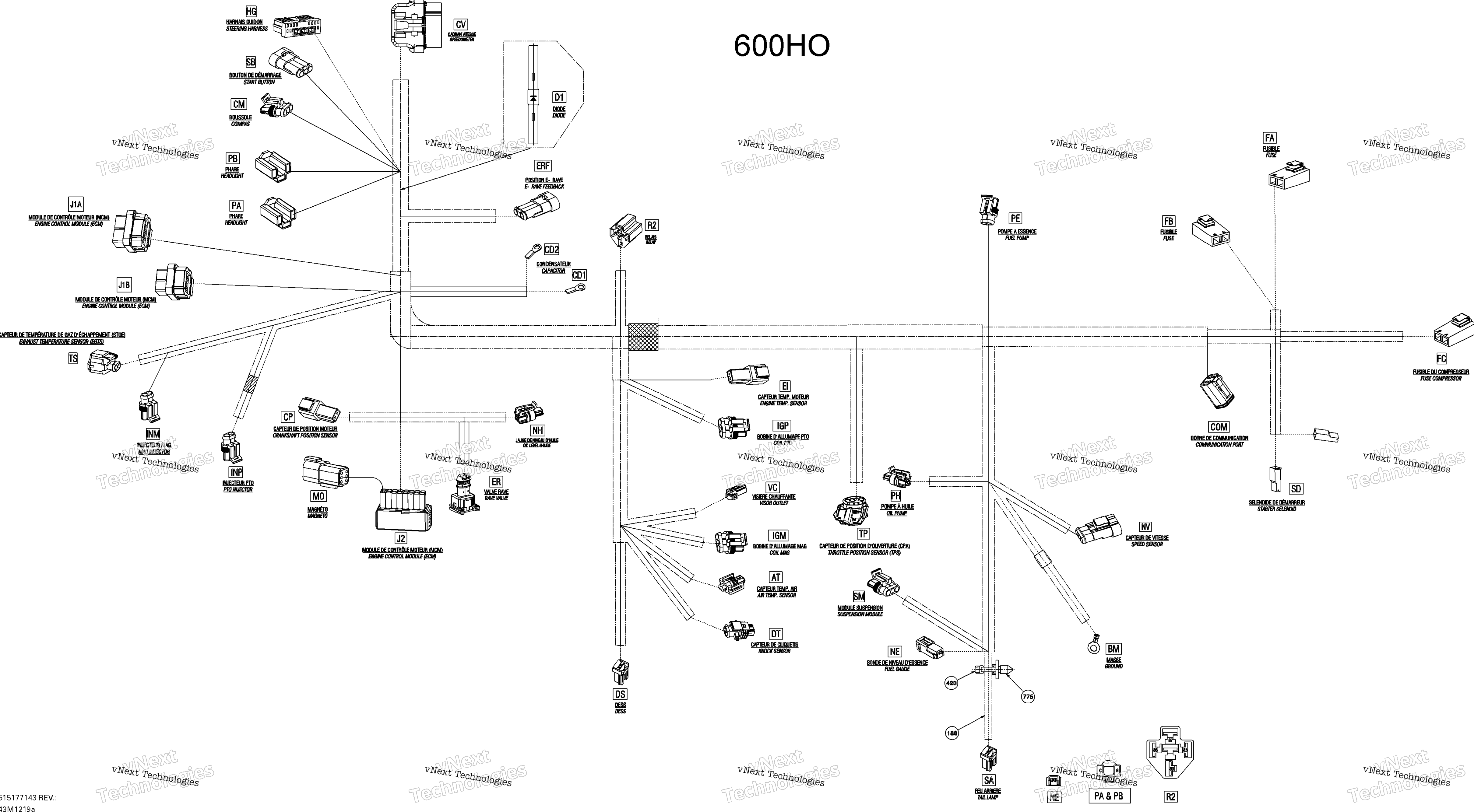 Электрооборудование Harness 600Ho Etec
