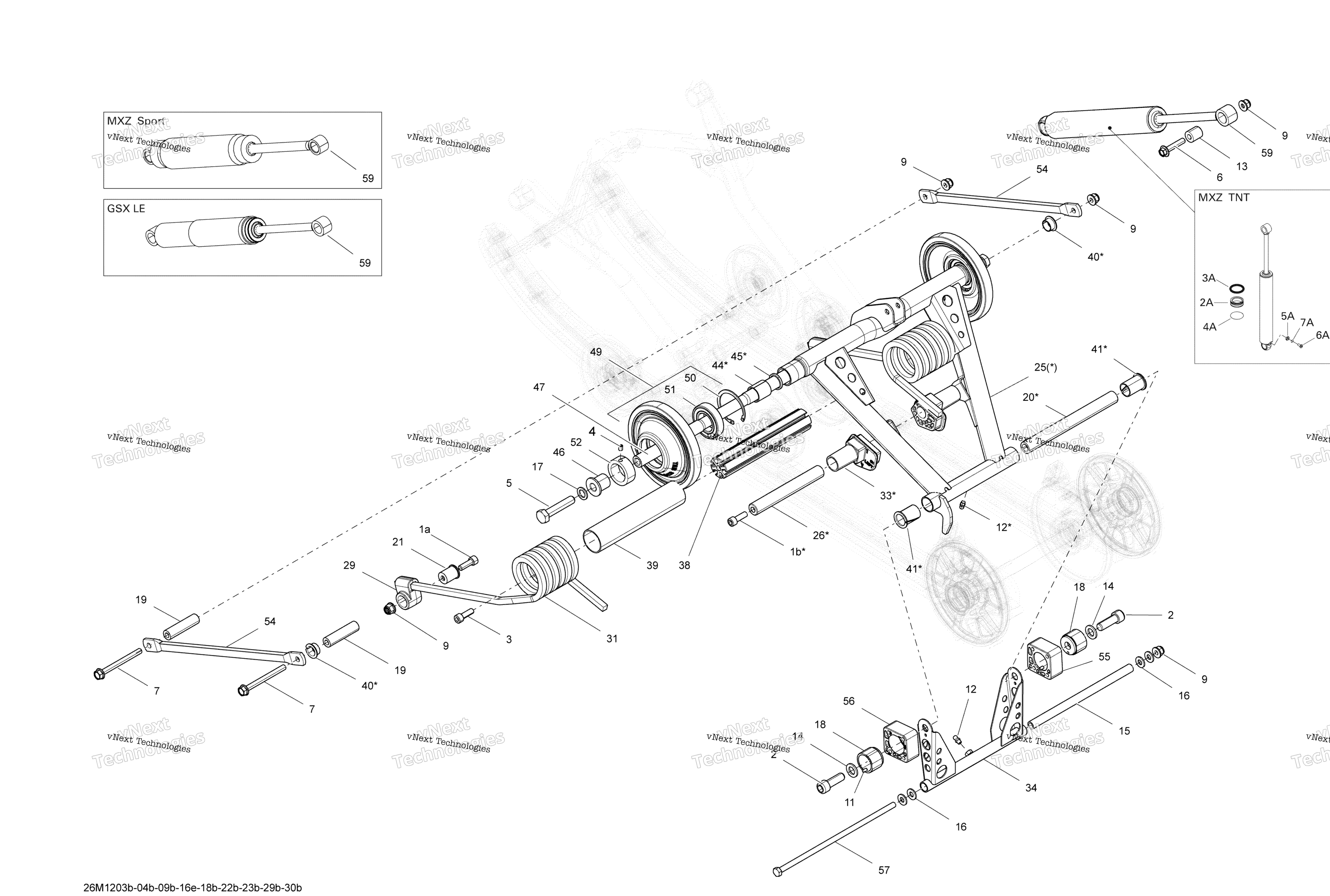 Задняя часть Suspension Rear Arm And Shock