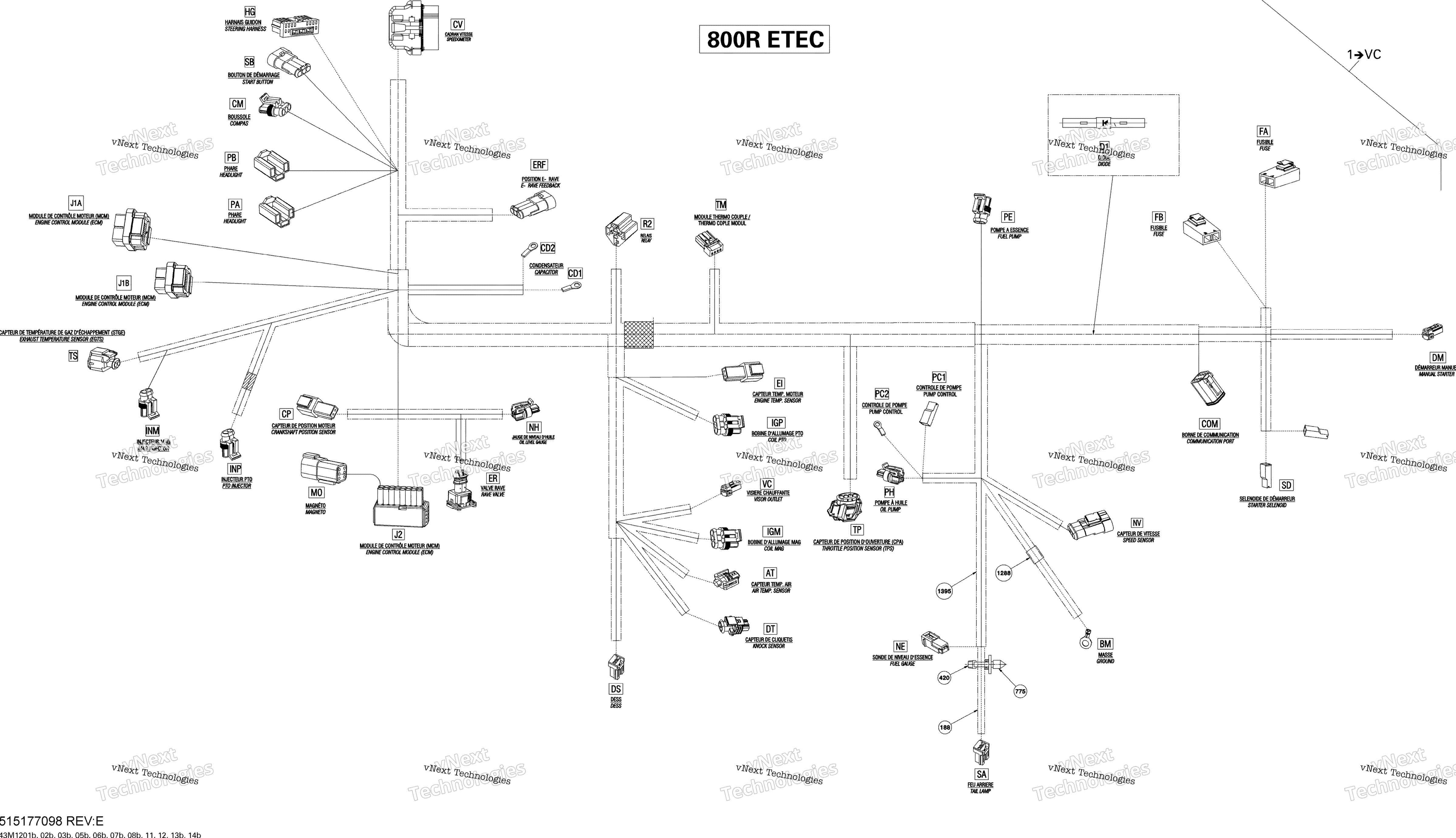 Электрооборудование Harness 800Ho Etec