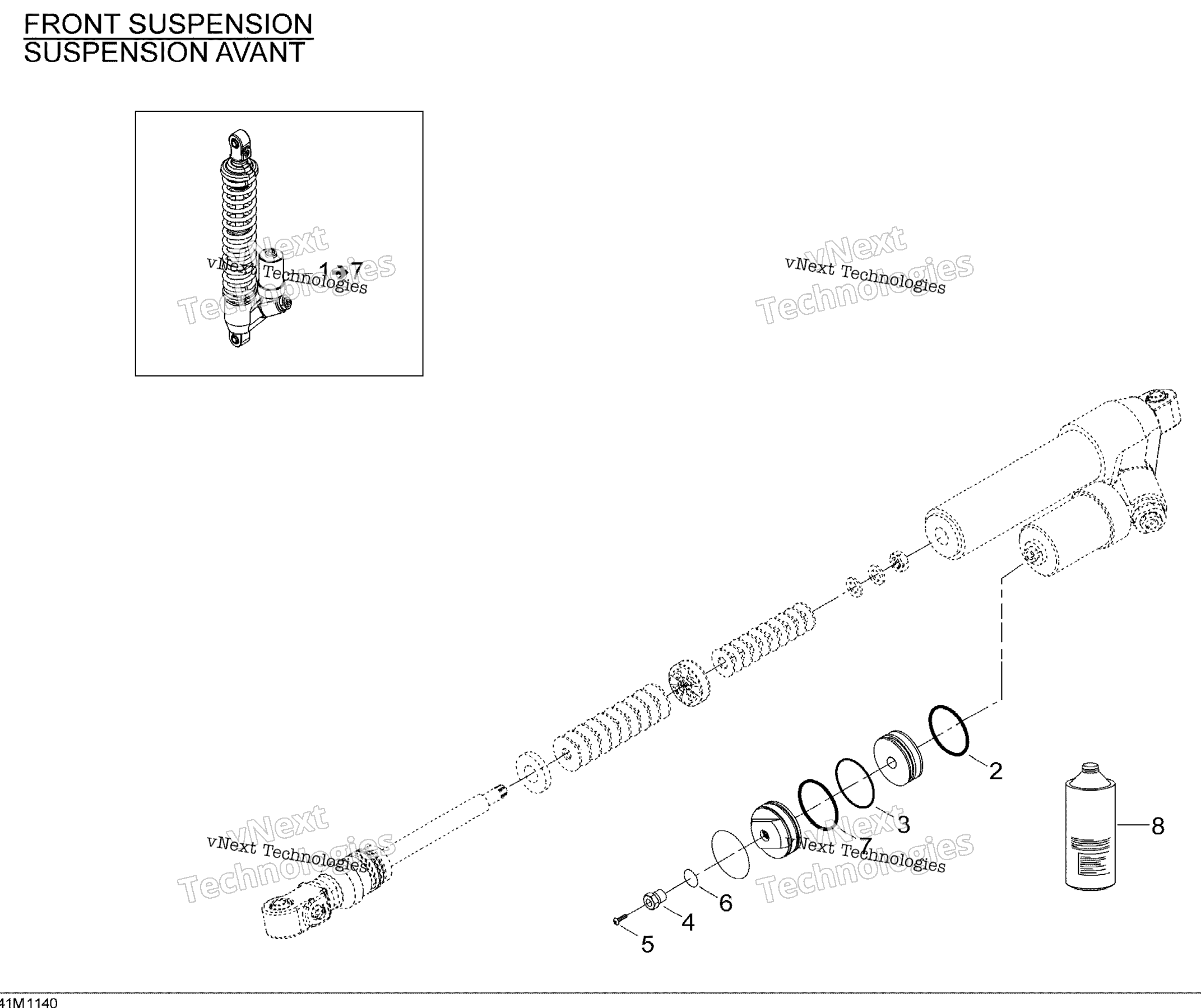 Take Apart Shock, передний