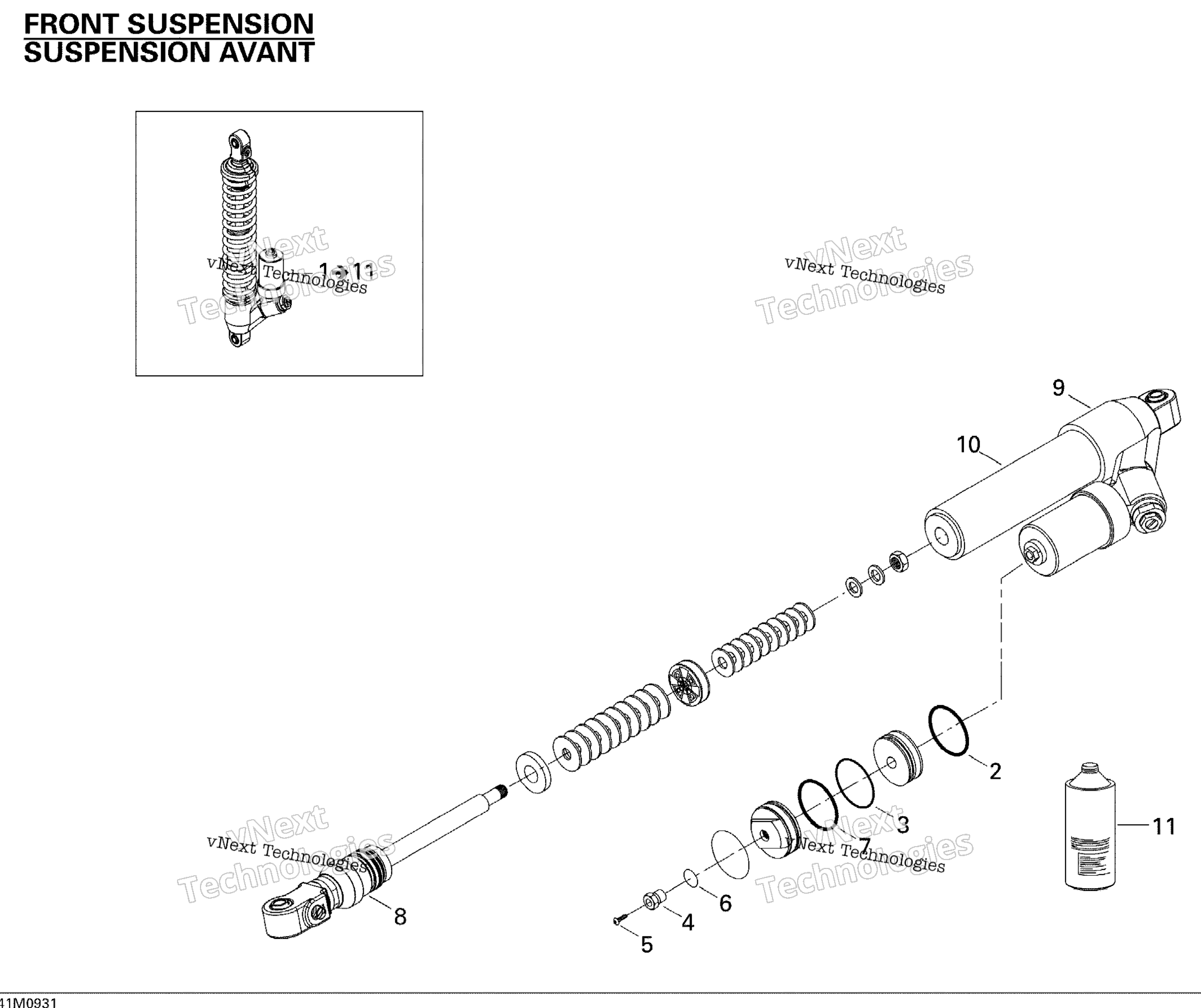Take Apart Shock, передний