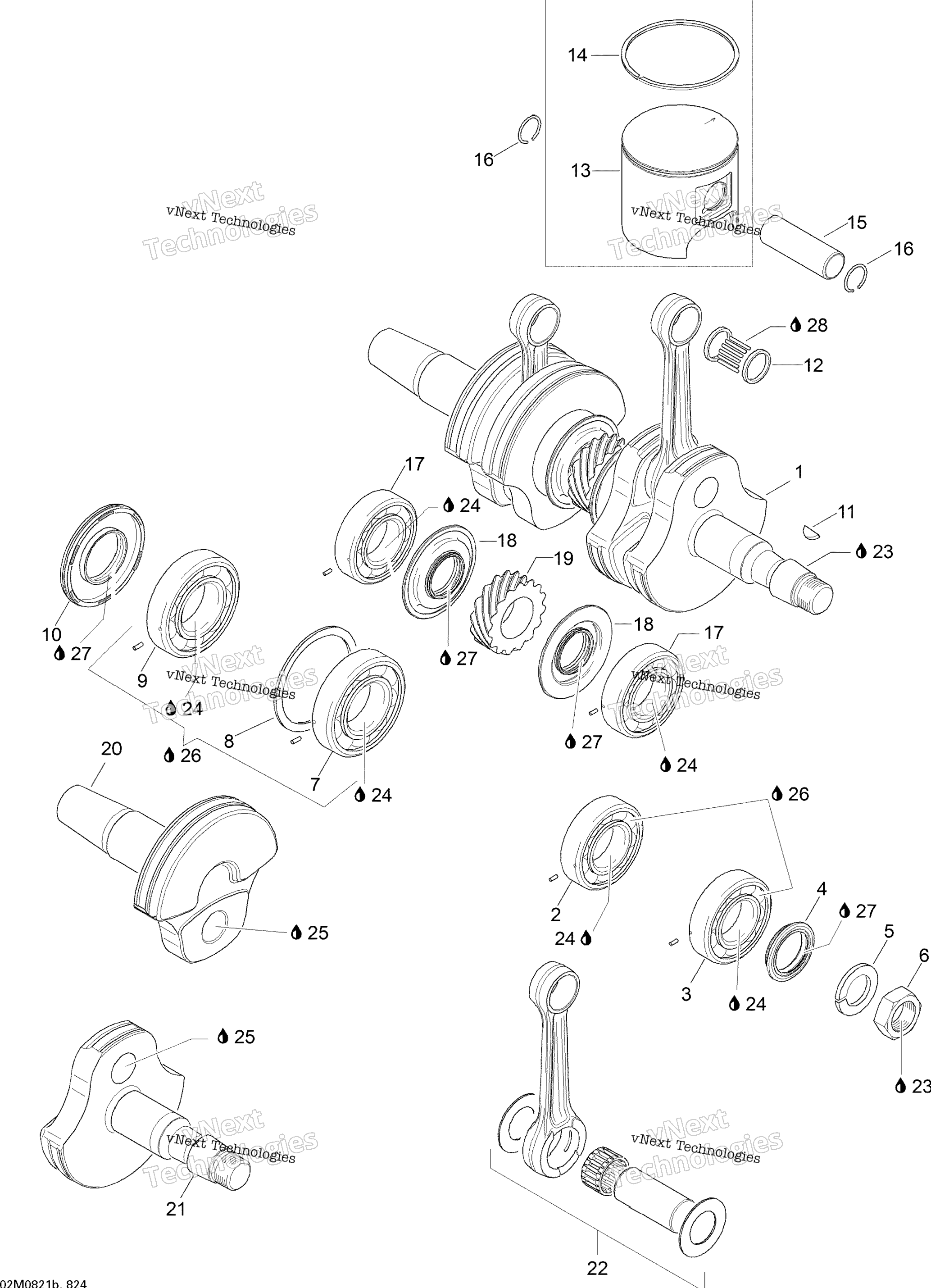 Коленчатый вал And Pistons