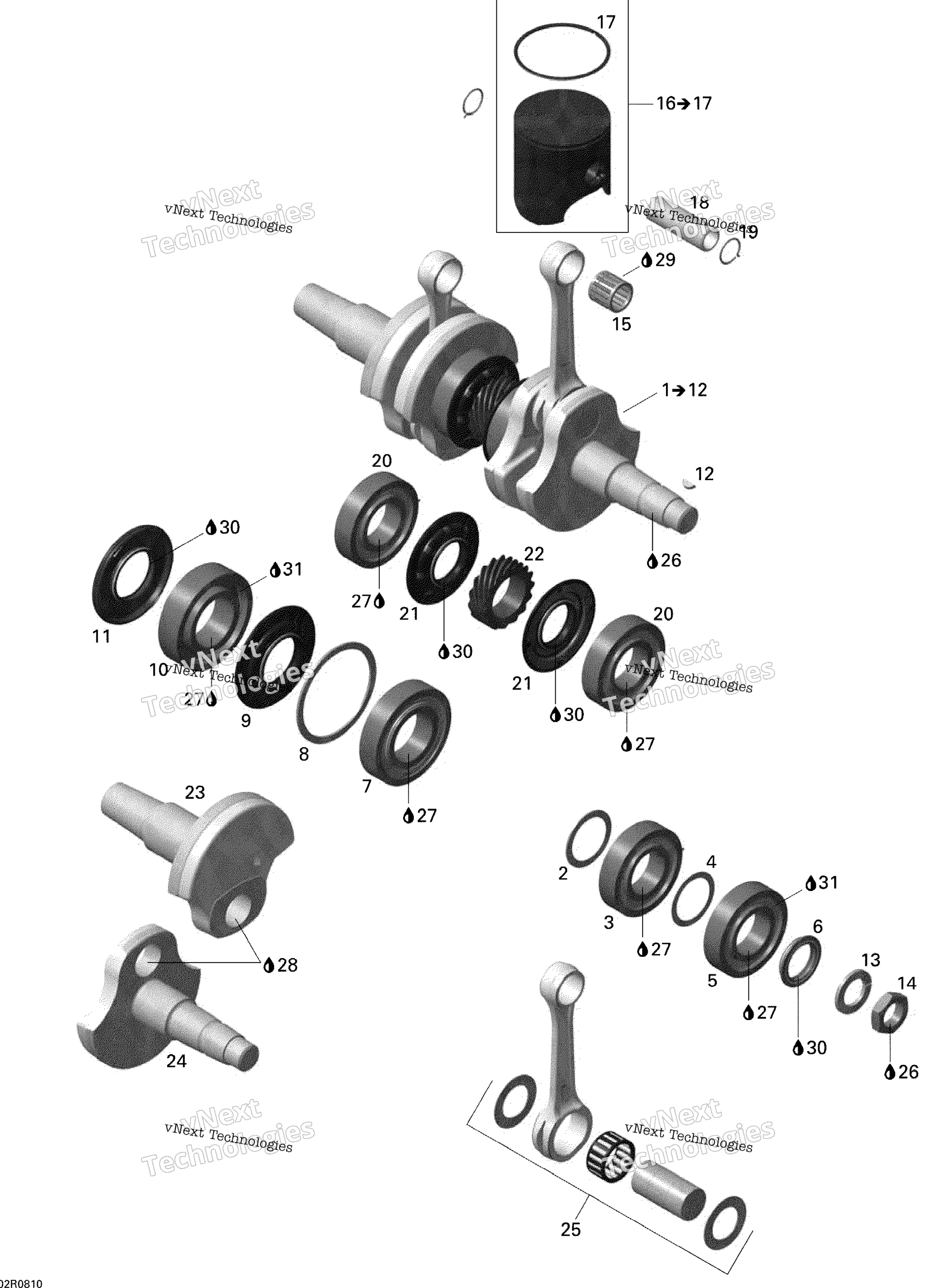 Коленчатый вал And Pistons