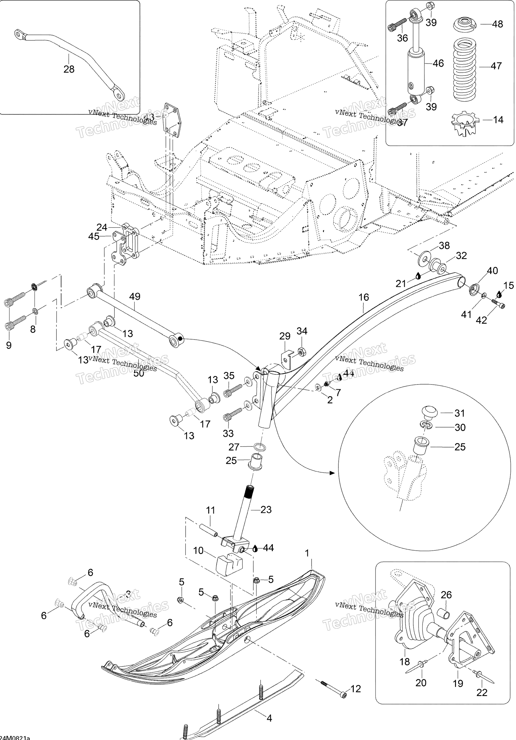 Передняя часть Suspension And Ski 550F