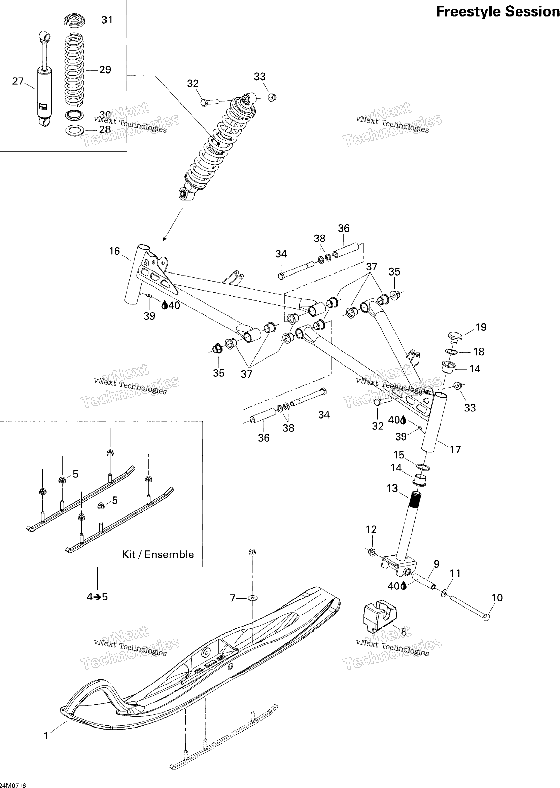 Передняя часть Suspension And Ski 300F