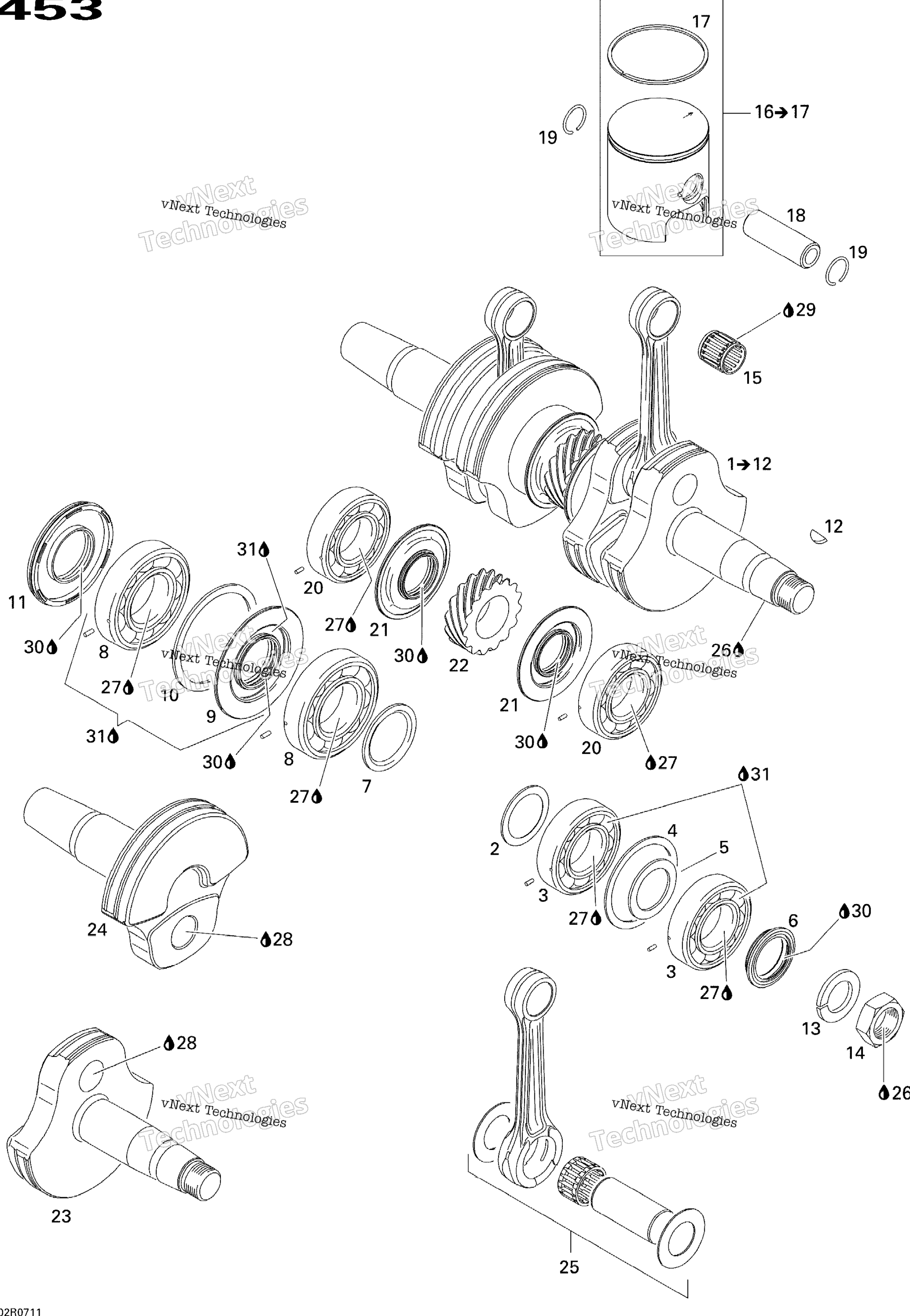 Коленчатый вал And Pistons