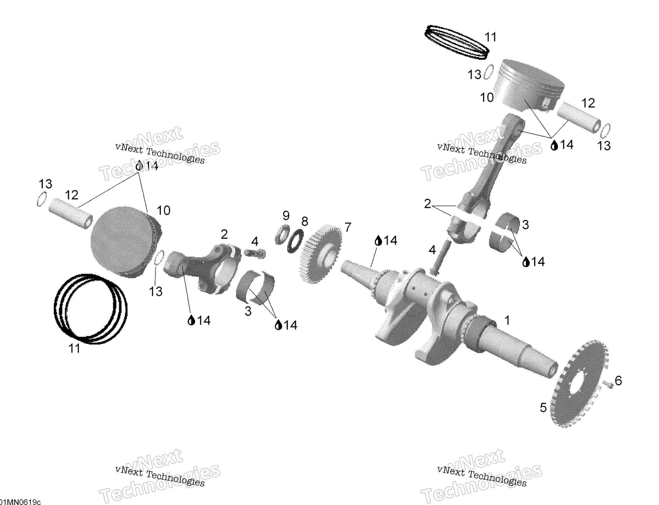 Коленчатый вал And Pistons