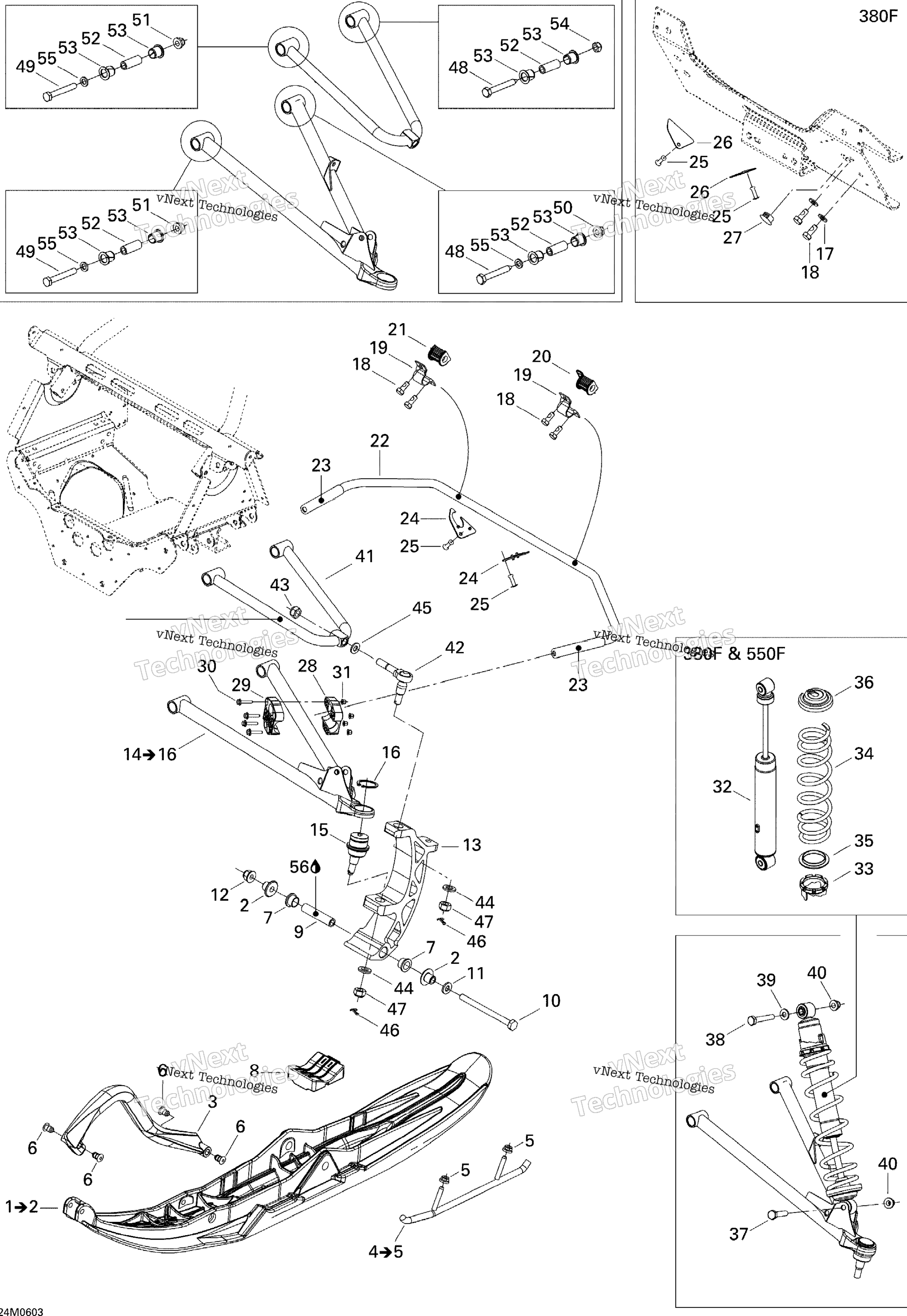 Передняя часть Suspension And Ski 380F