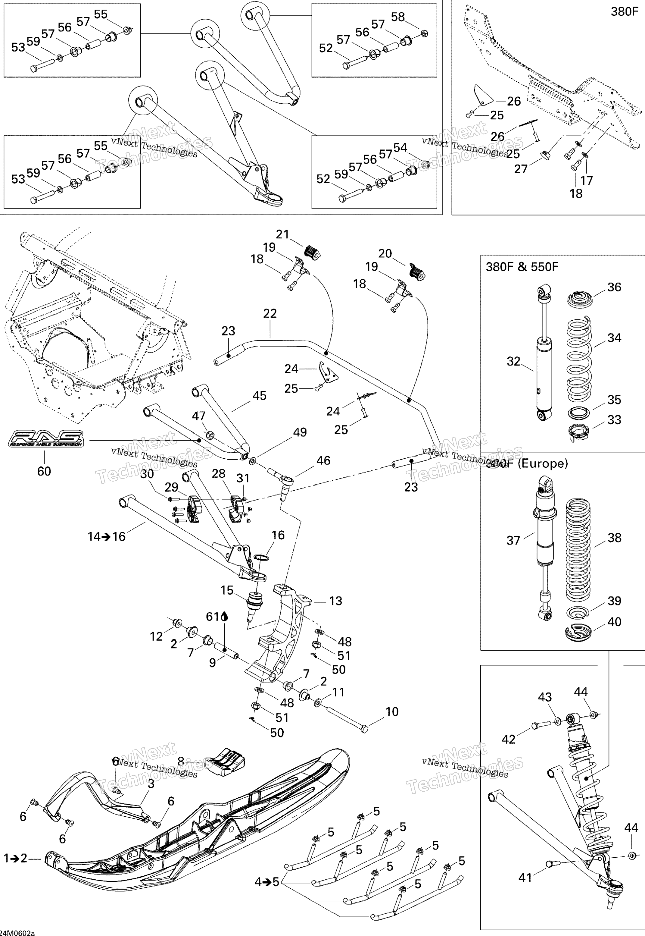 Передняя часть Suspension And Ski Mx Z 550F