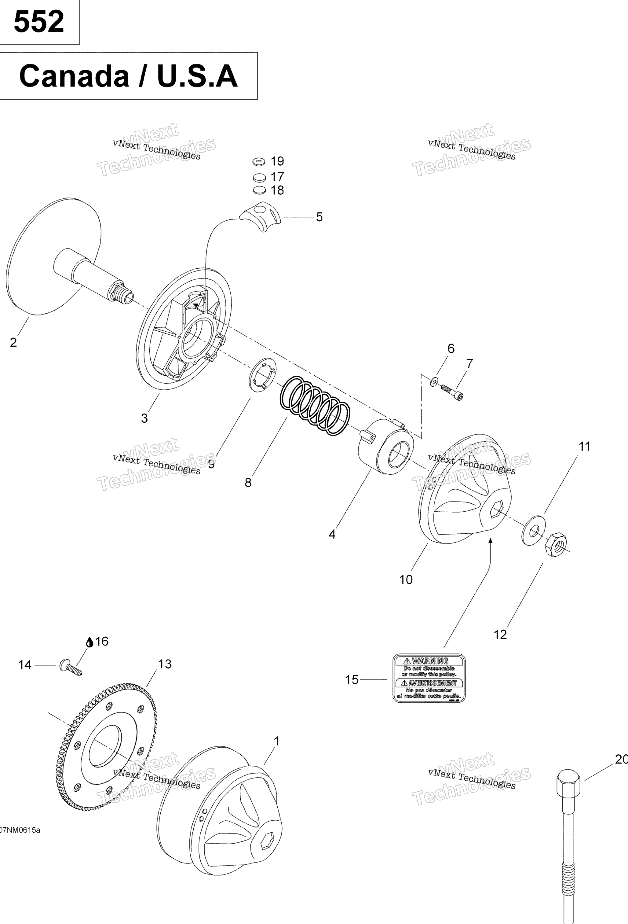 Привод Pulley 552, Can-Usa