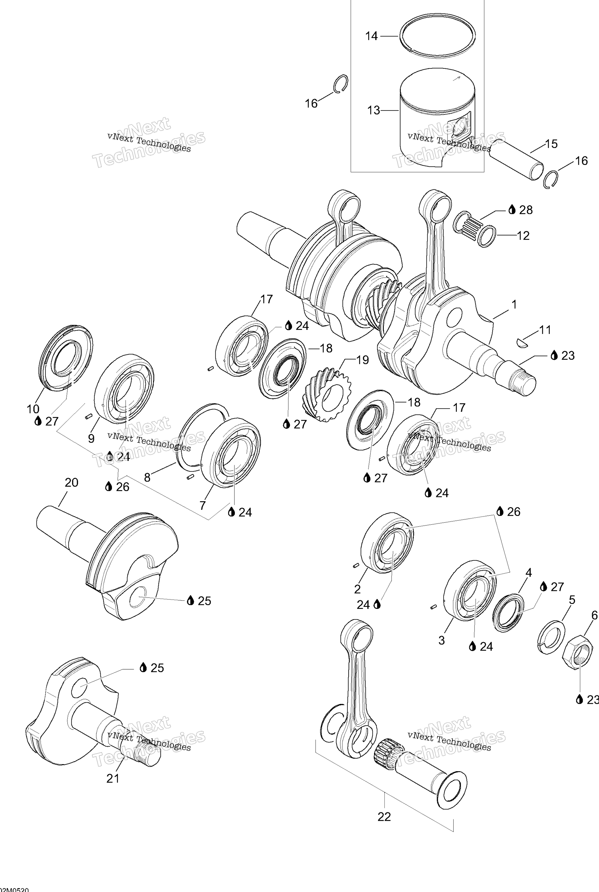 Коленчатый вал And Pistons
