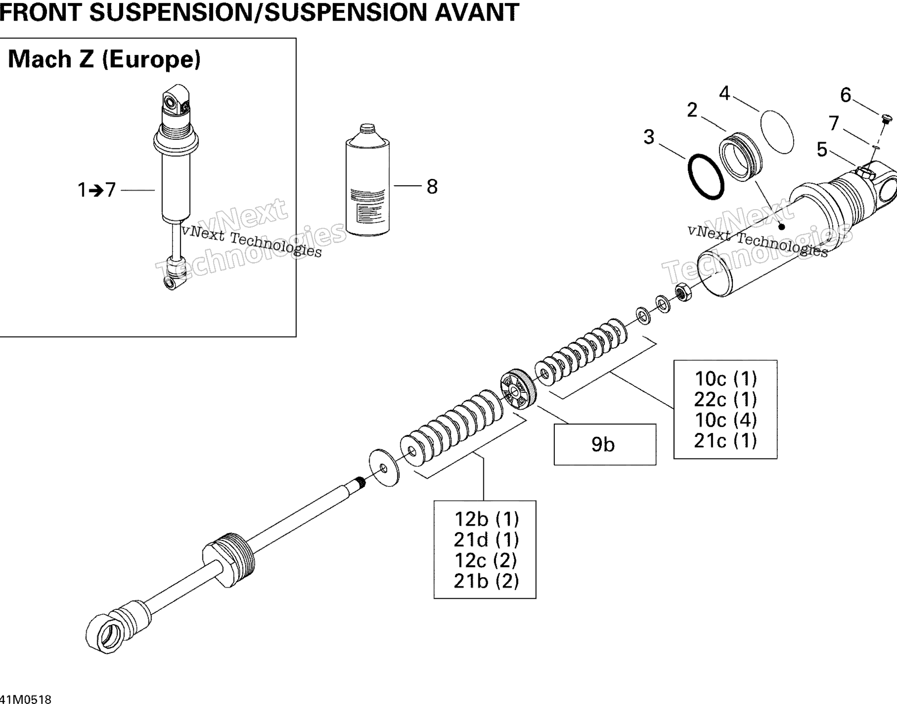 Take Apart Shock, передний Европа