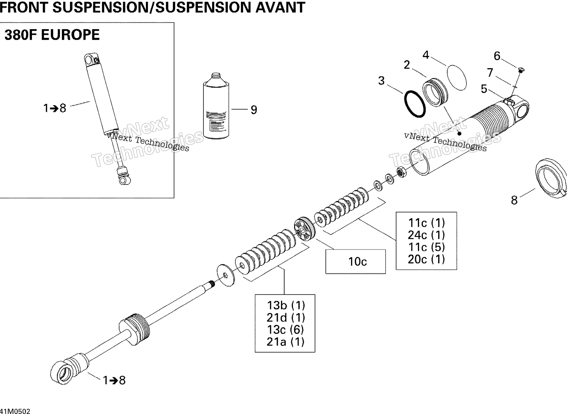 Take Apart Shock, передний 380F Европа