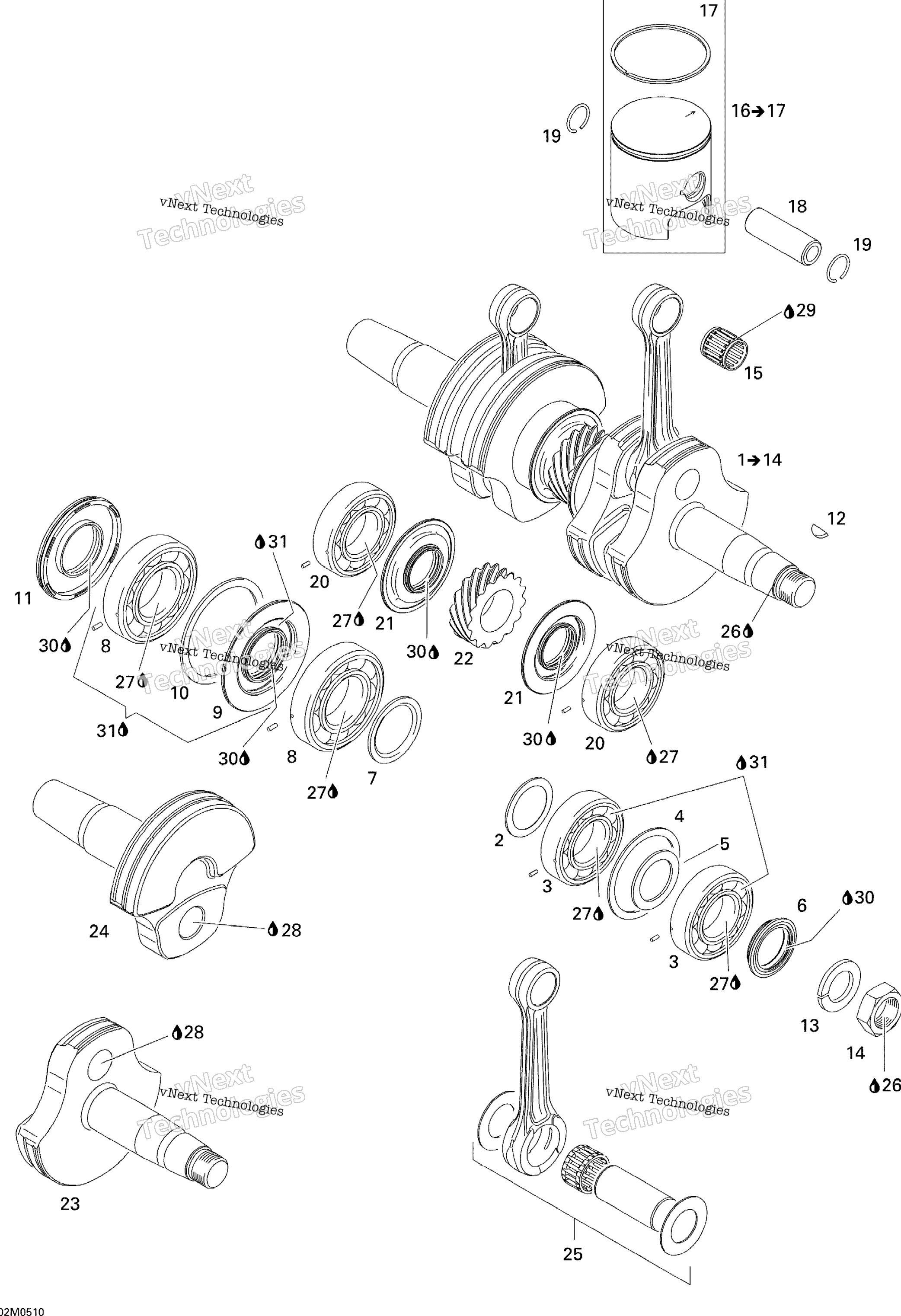Коленчатый вал And Pistons