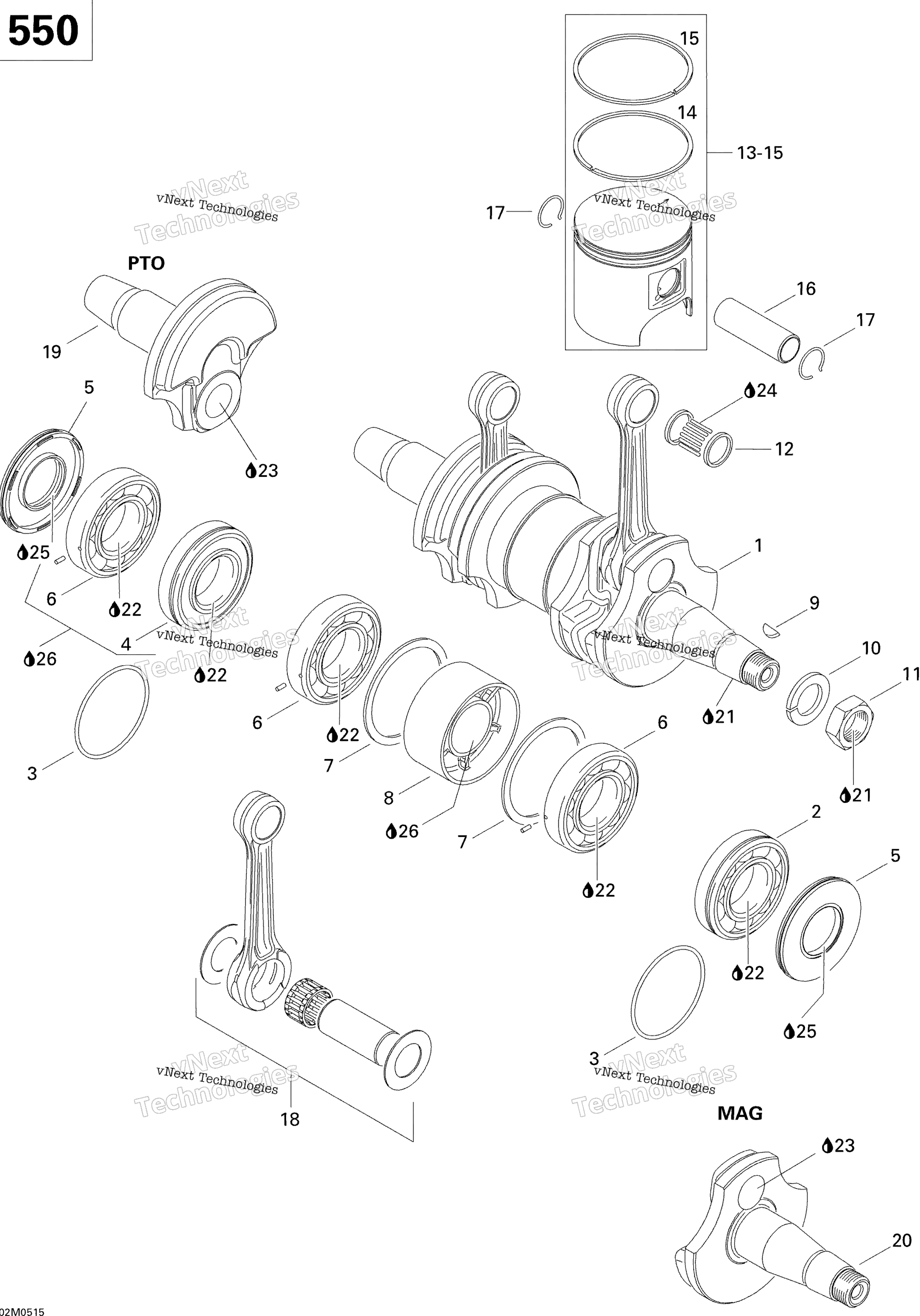 Коленчатый вал And Pistons 550
