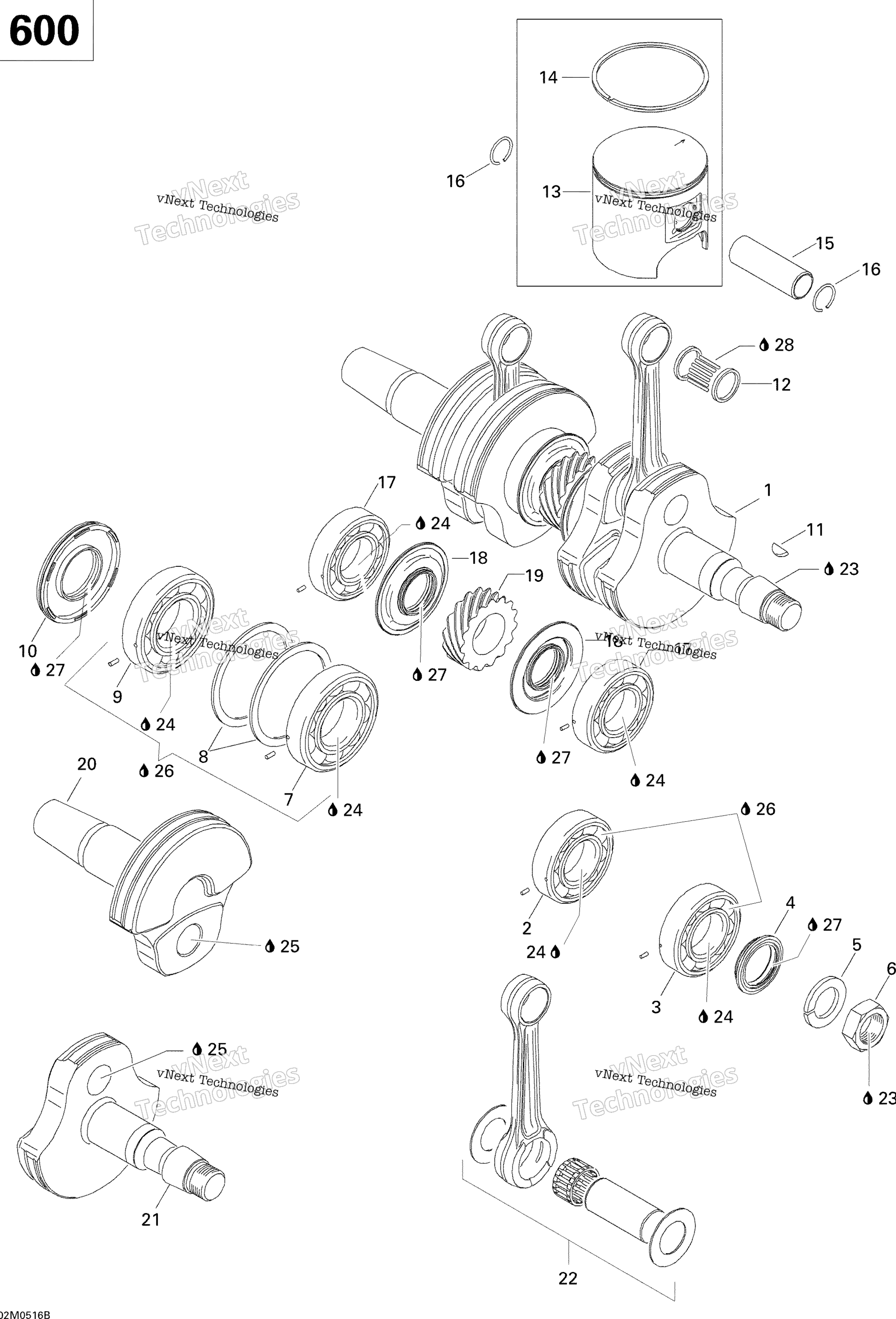 Коленчатый вал And Pistons 600