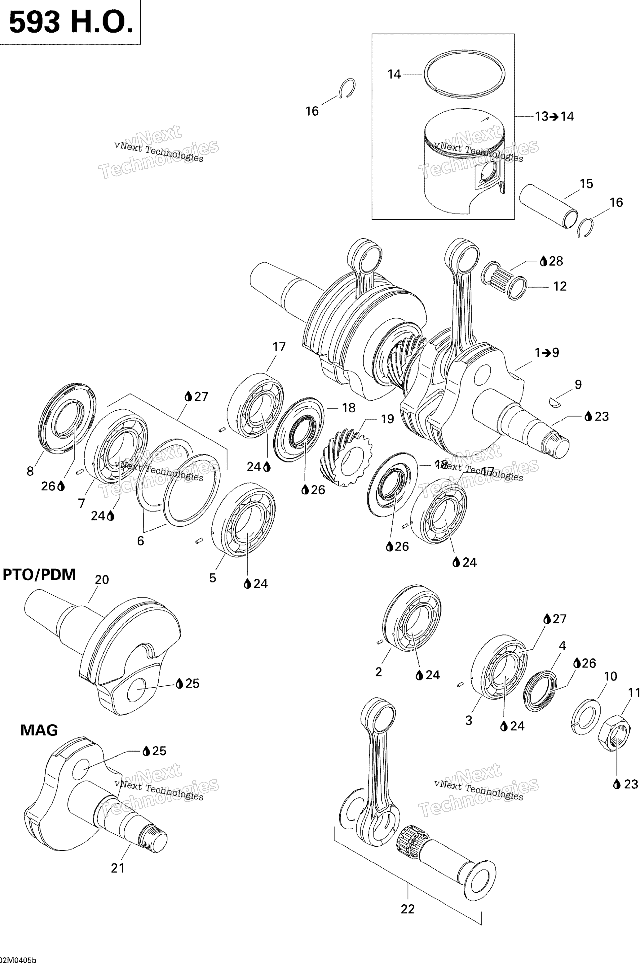 Коленчатый вал And Pistons (593 Ho)