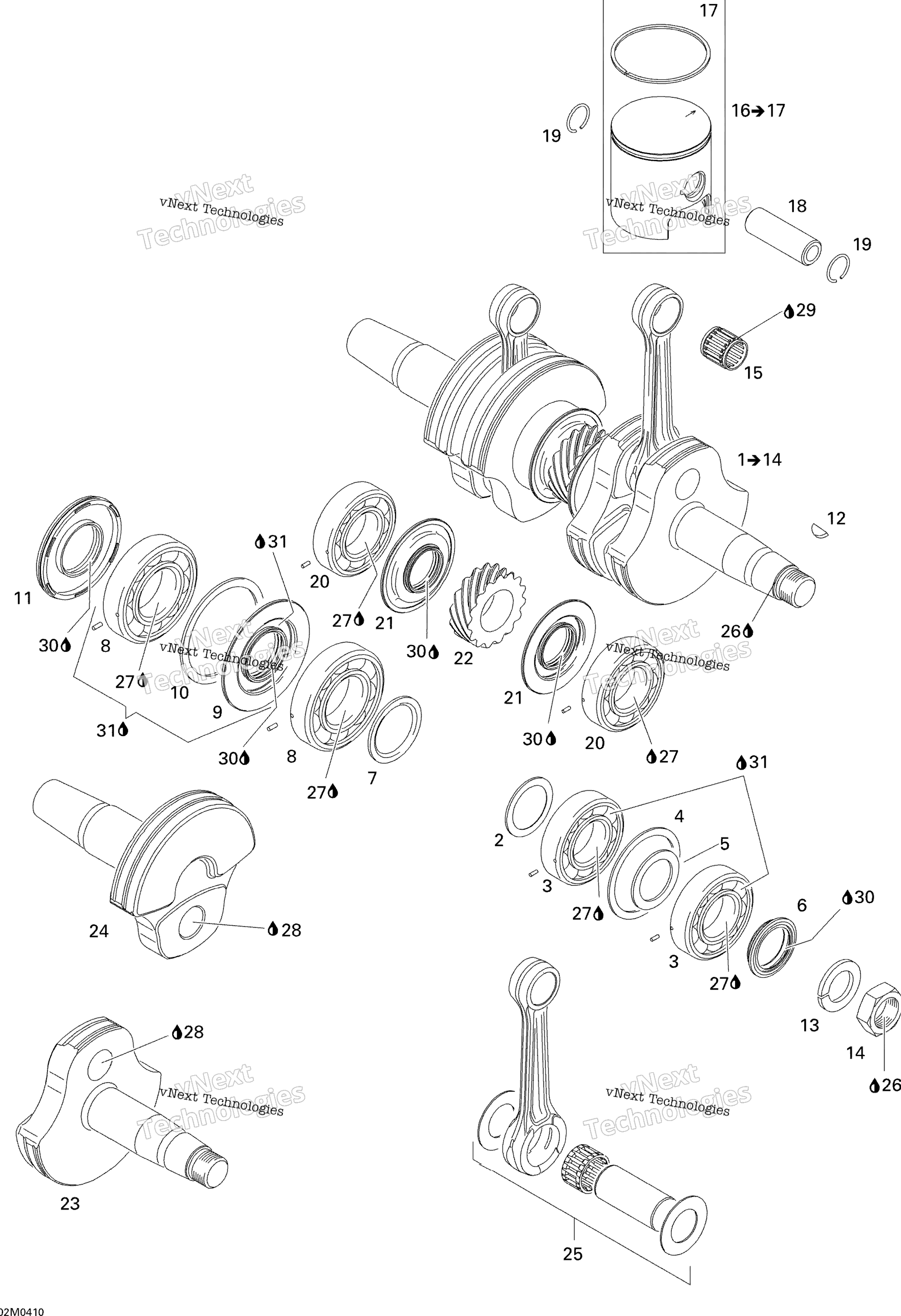 Коленчатый вал And Pistons