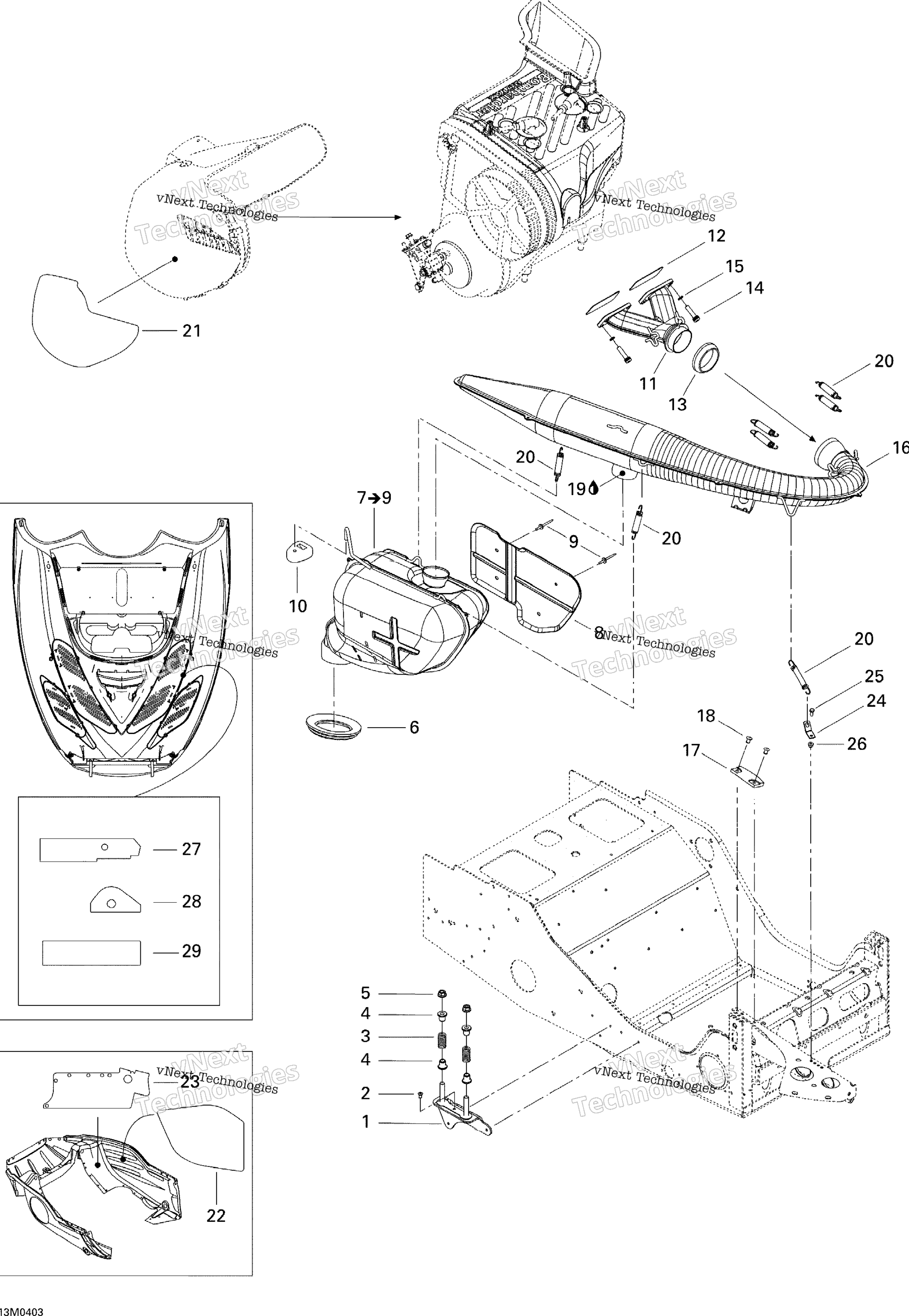 Выхлопная система System, Skandic 550F