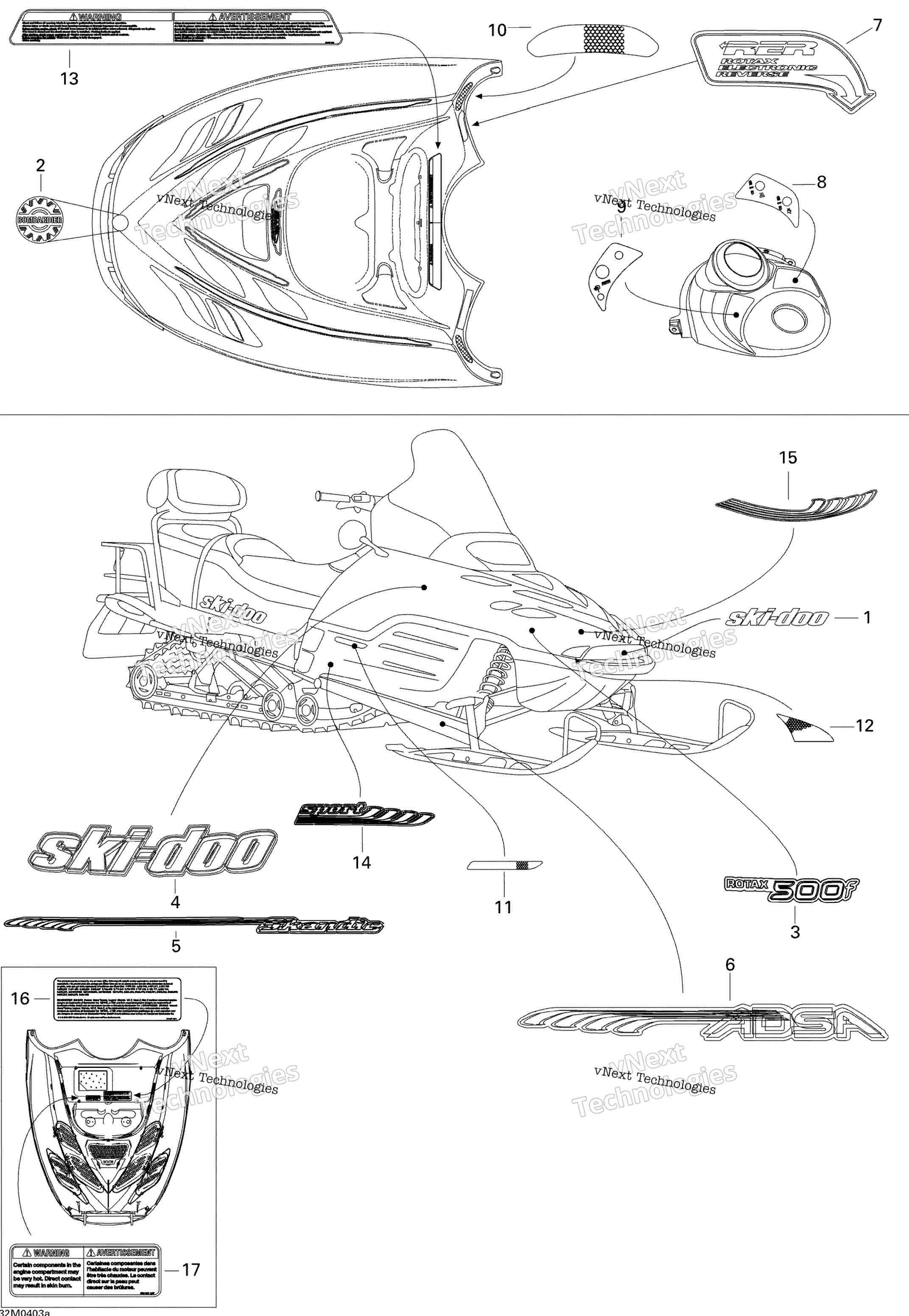 Наклейки Skandic 550F