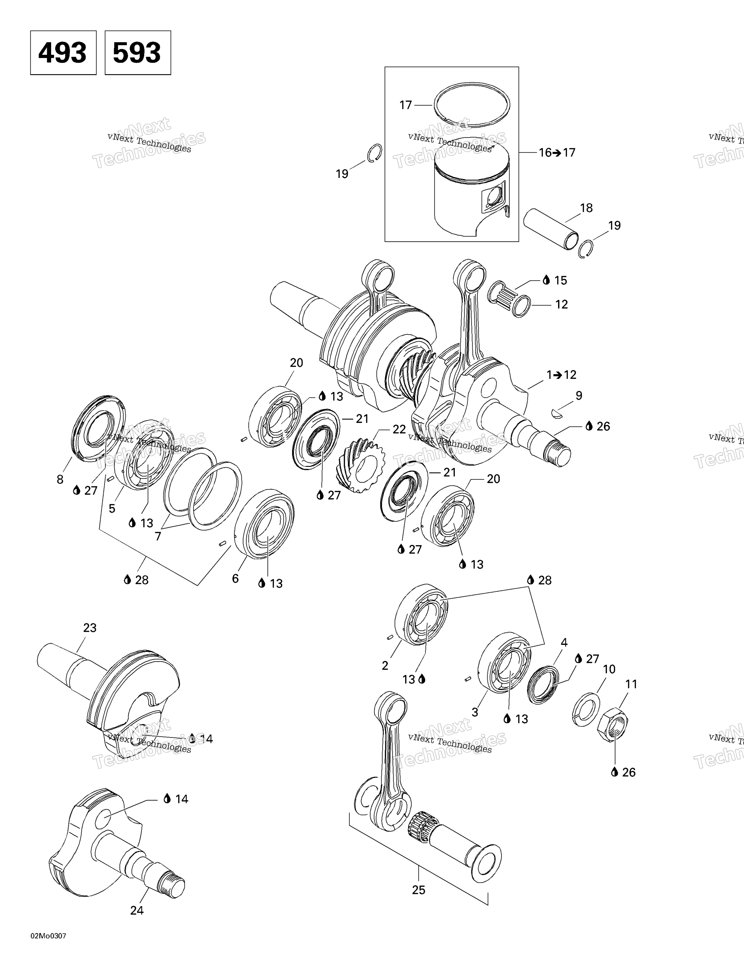 Коленчатый вал And Pistons (493)