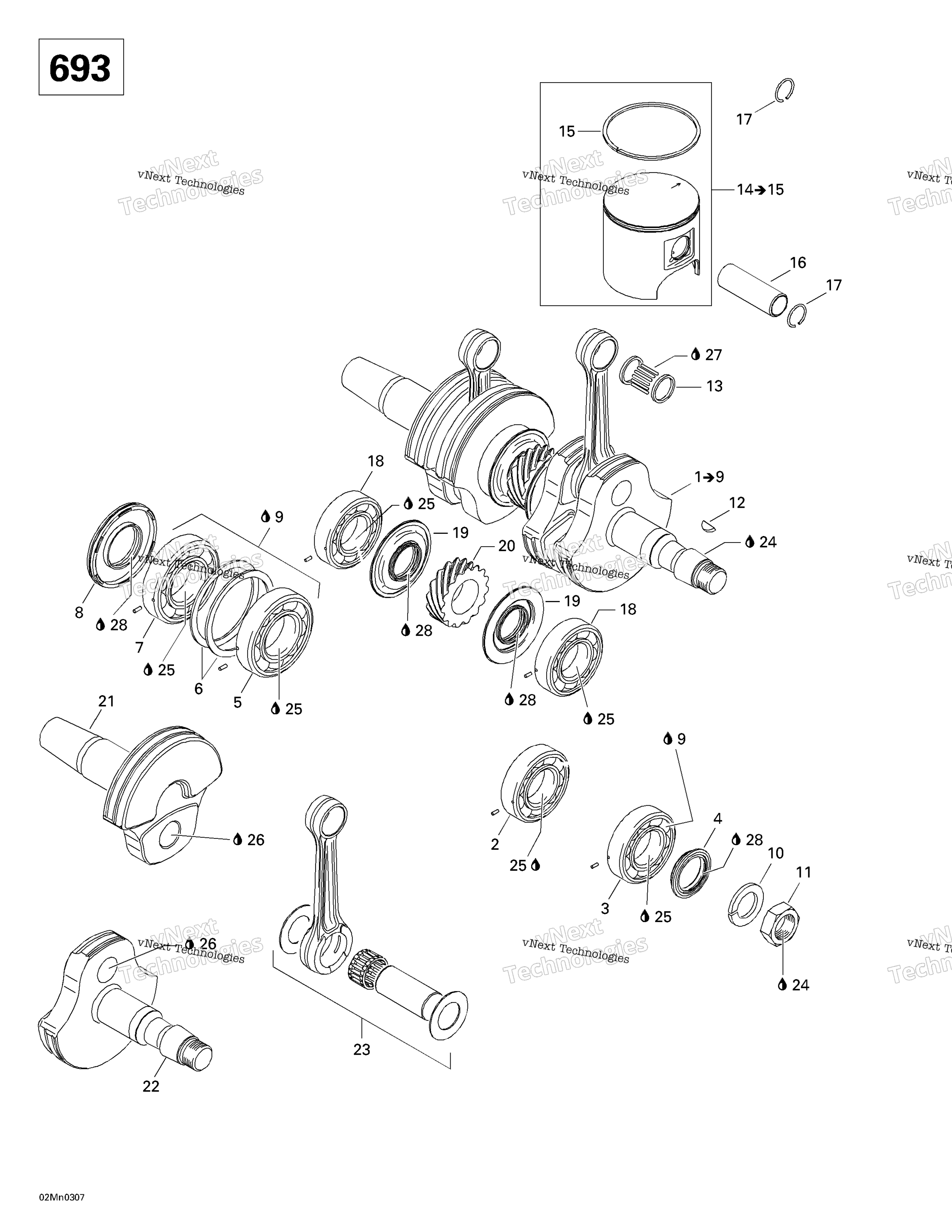 Коленчатый вал And Pistons (693)