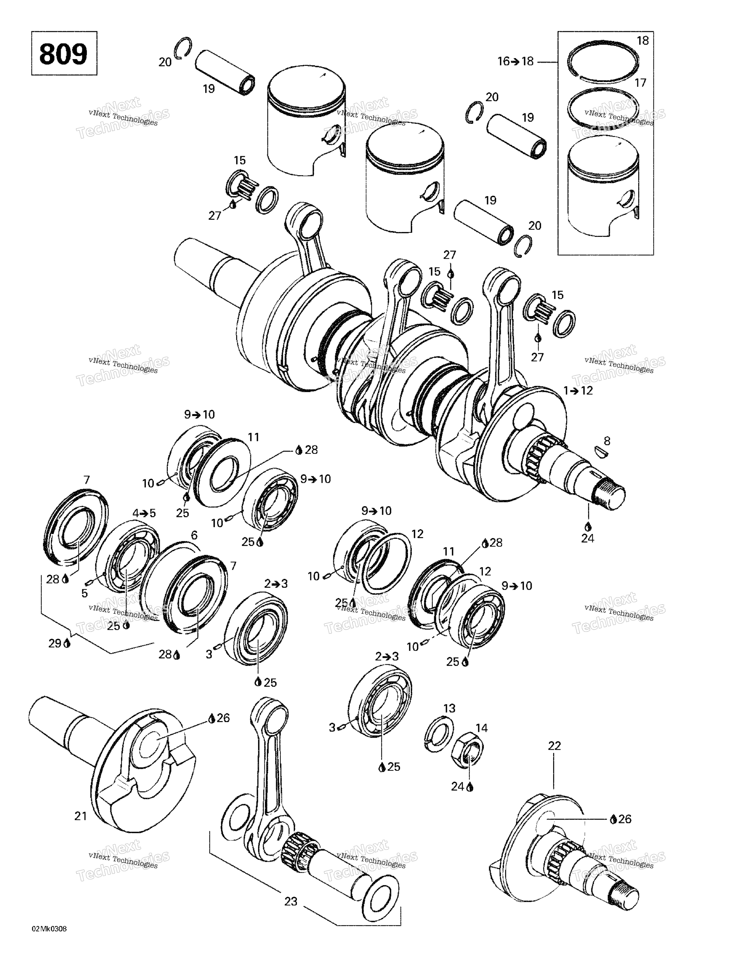 Коленчатый вал And Pistons