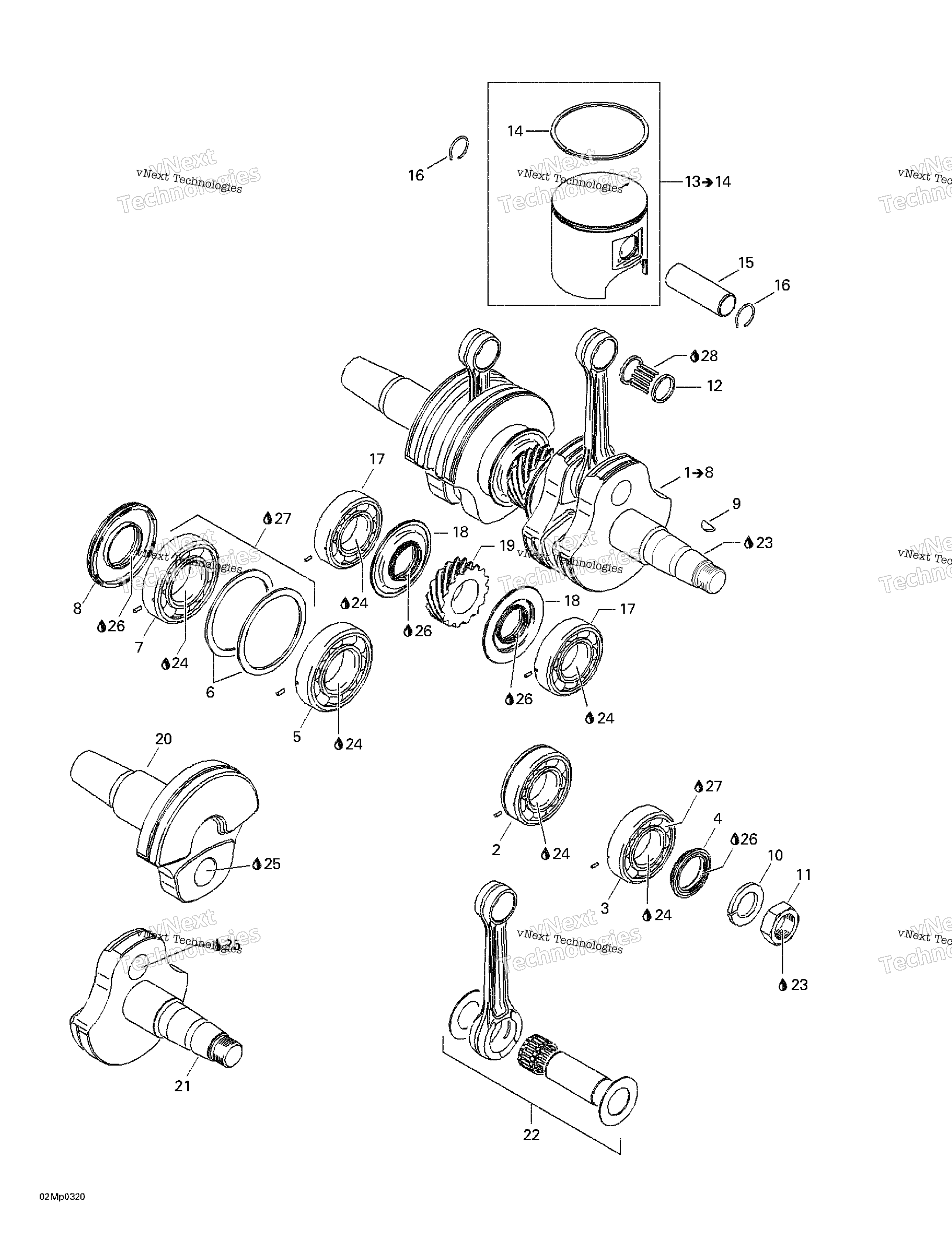 Коленчатый вал And Pistons