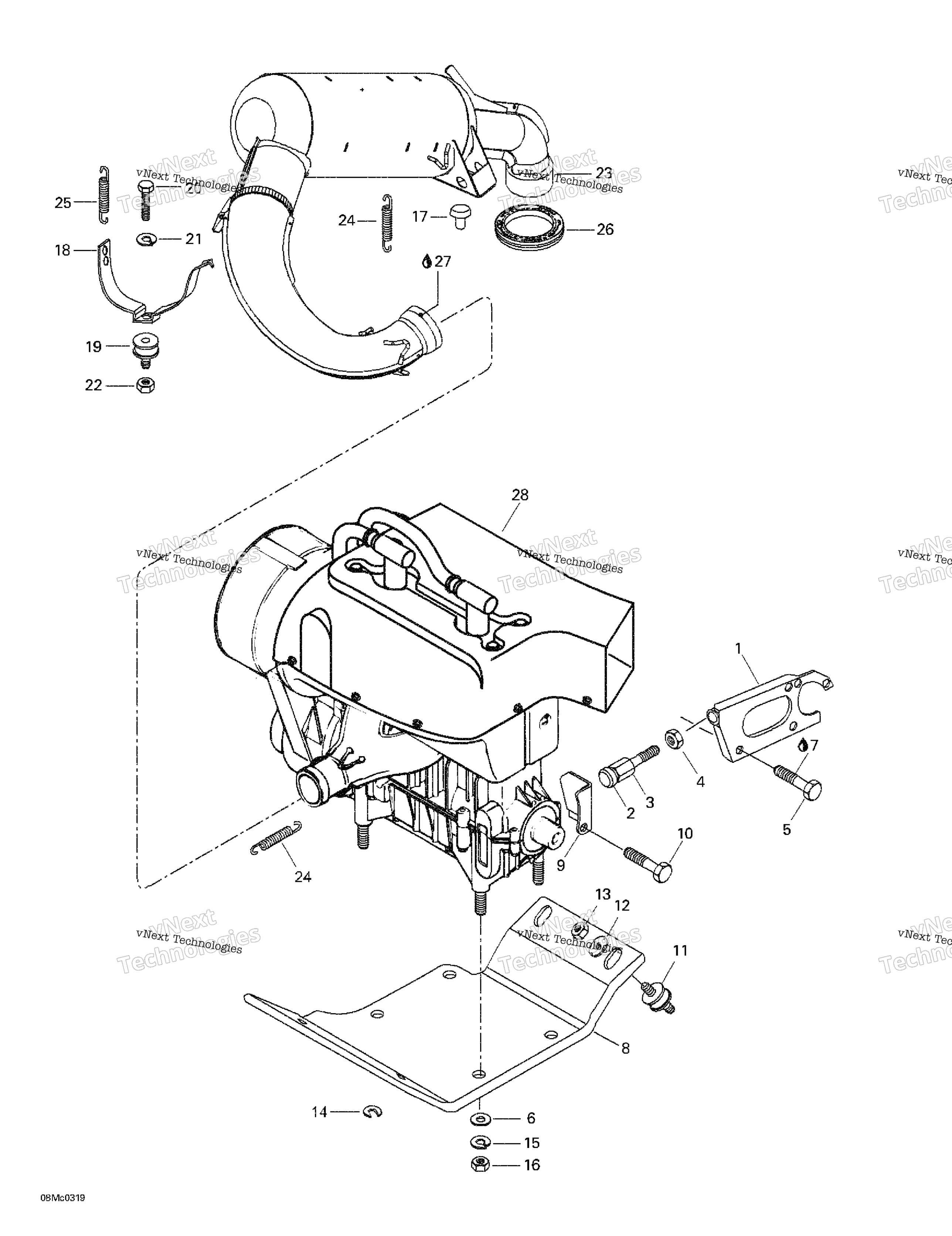 Двигатель Support And Muffler
