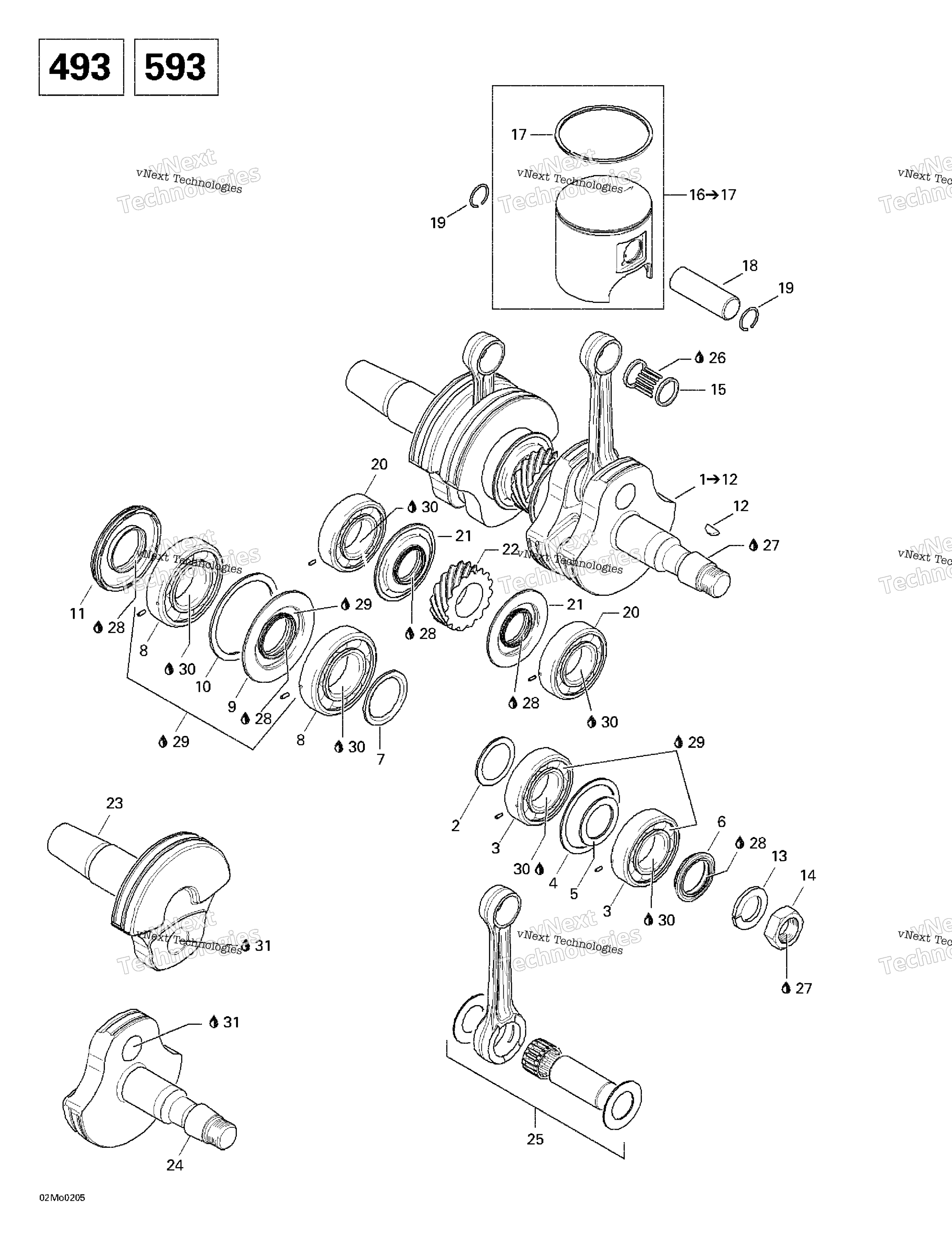 Коленчатый вал And Pistons (493)