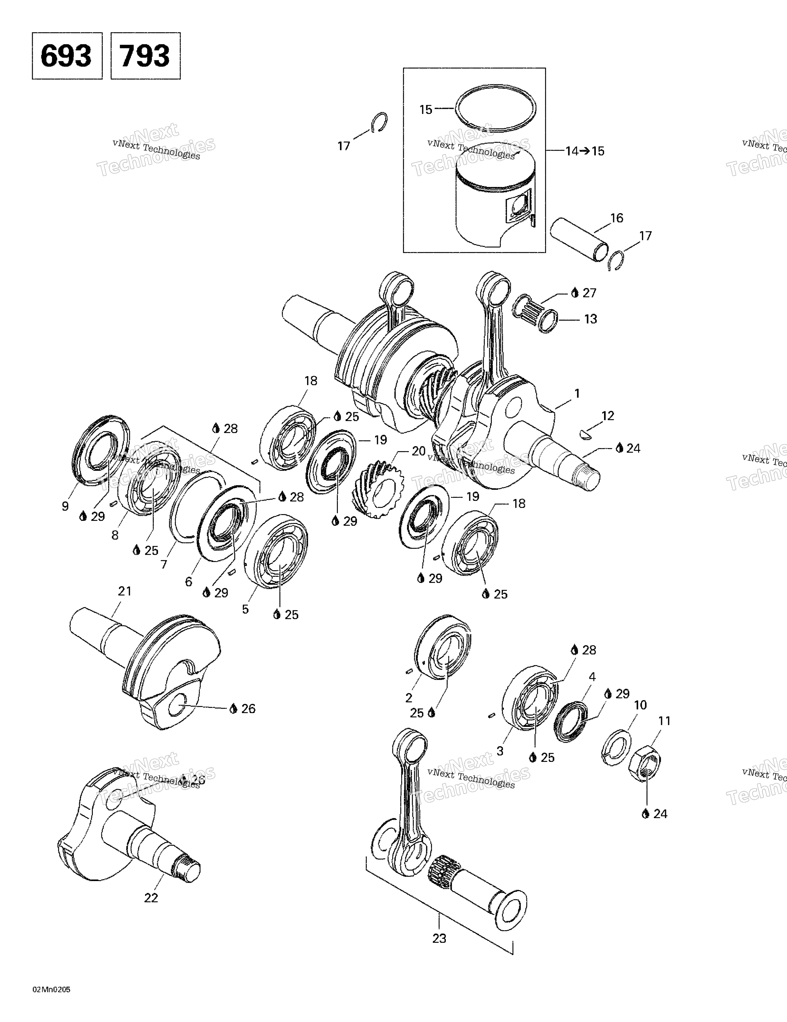 Коленчатый вал And Pistons (693)