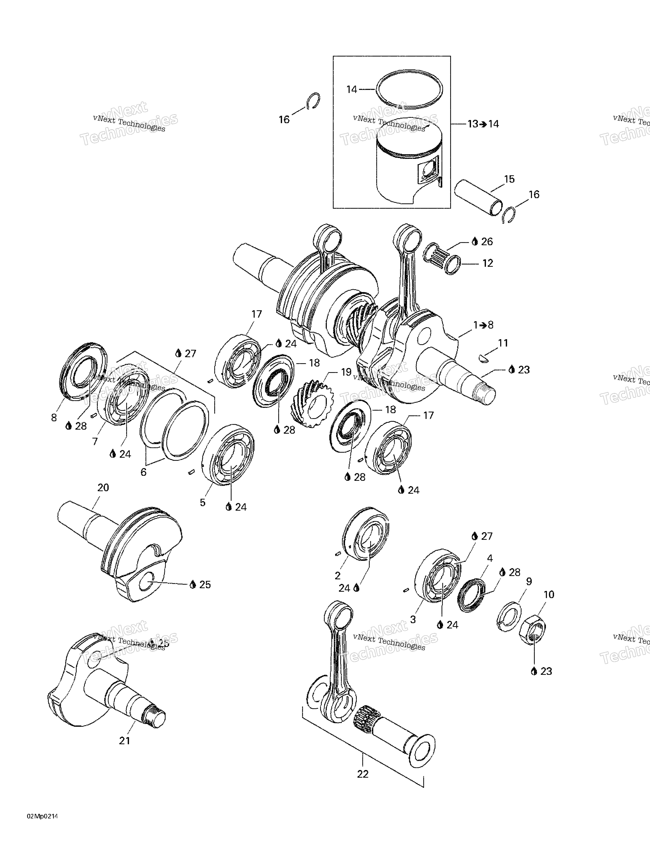 Коленчатый вал And Pistons
