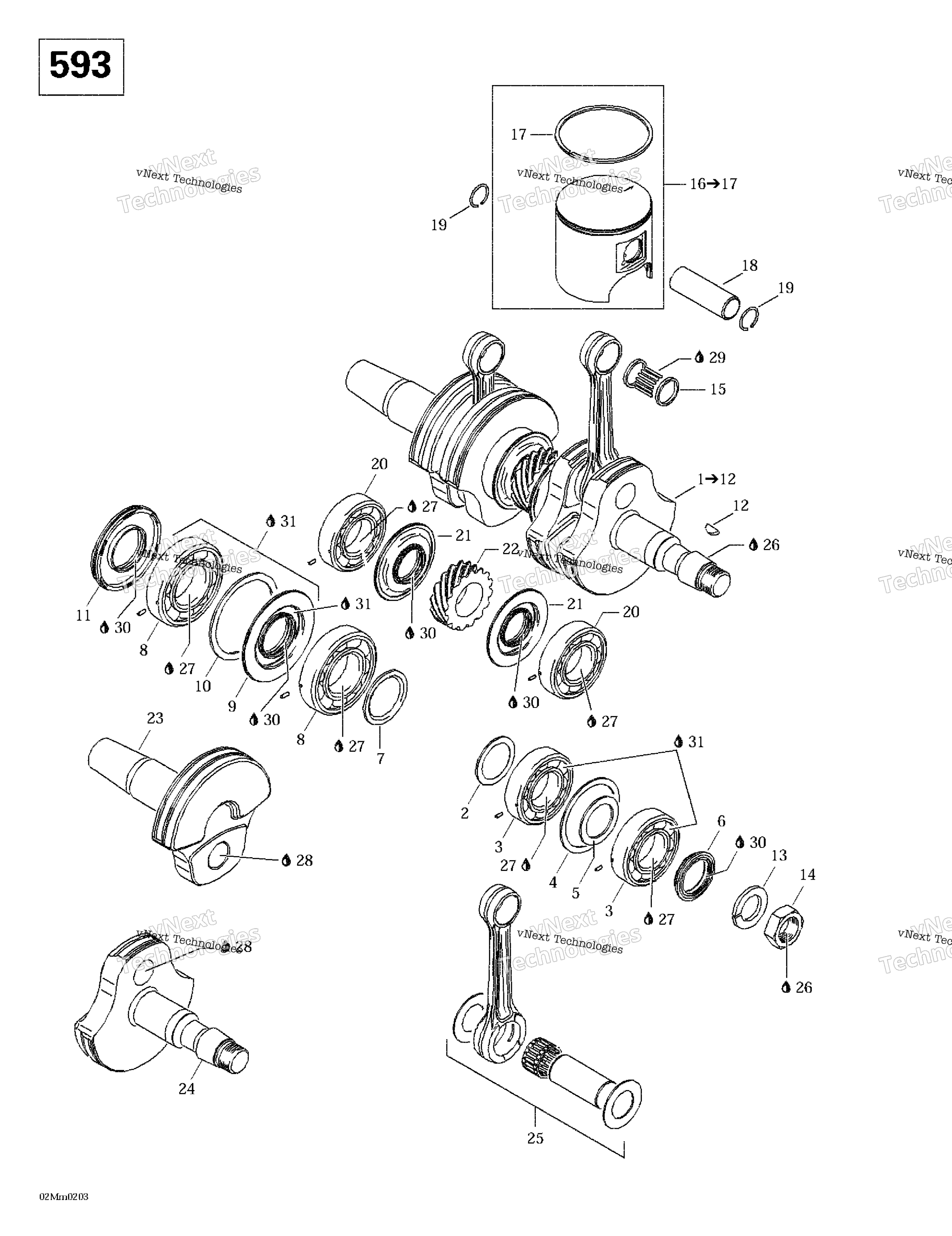 Коленчатый вал And Pistons (593)