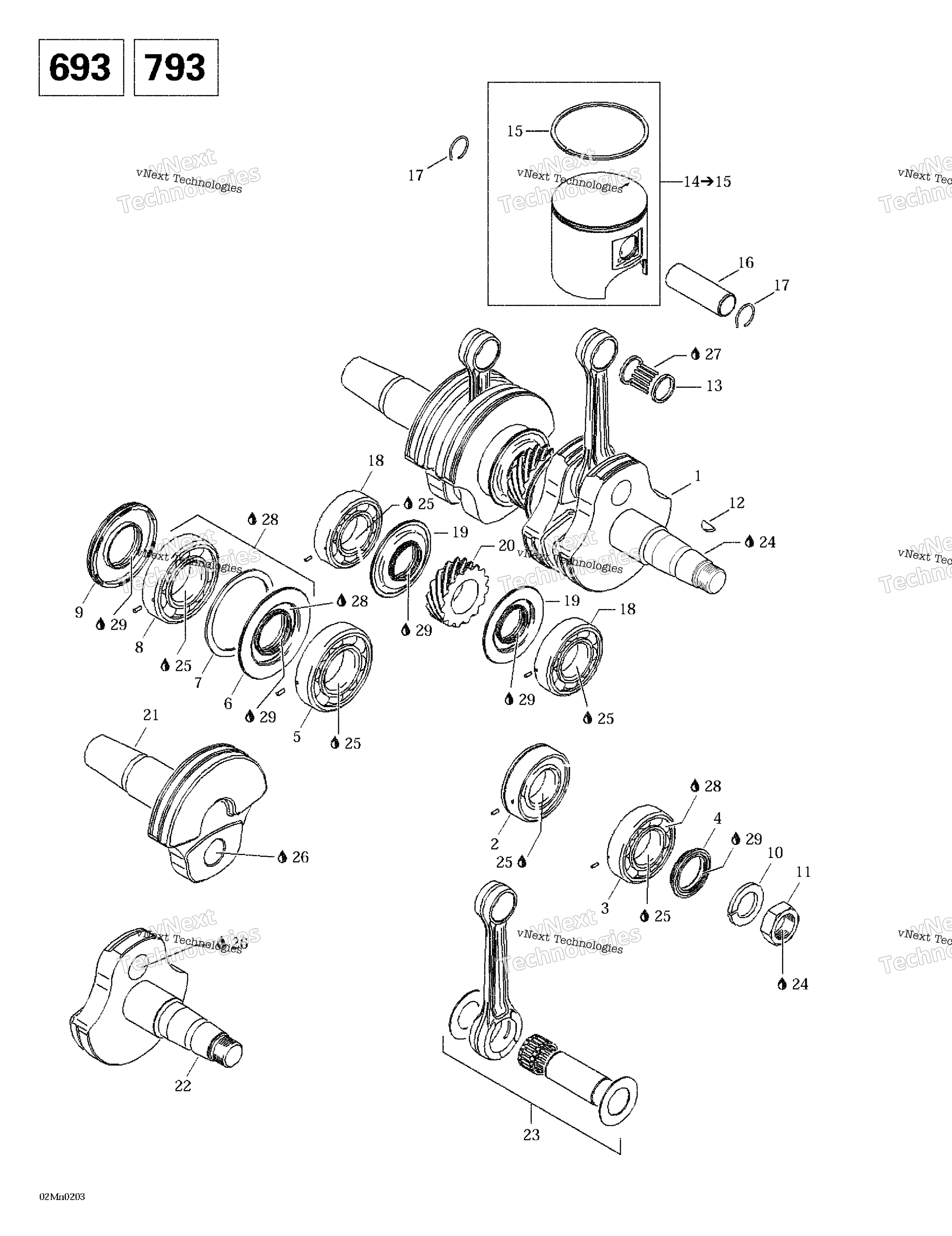 Коленчатый вал And Pistons (693)