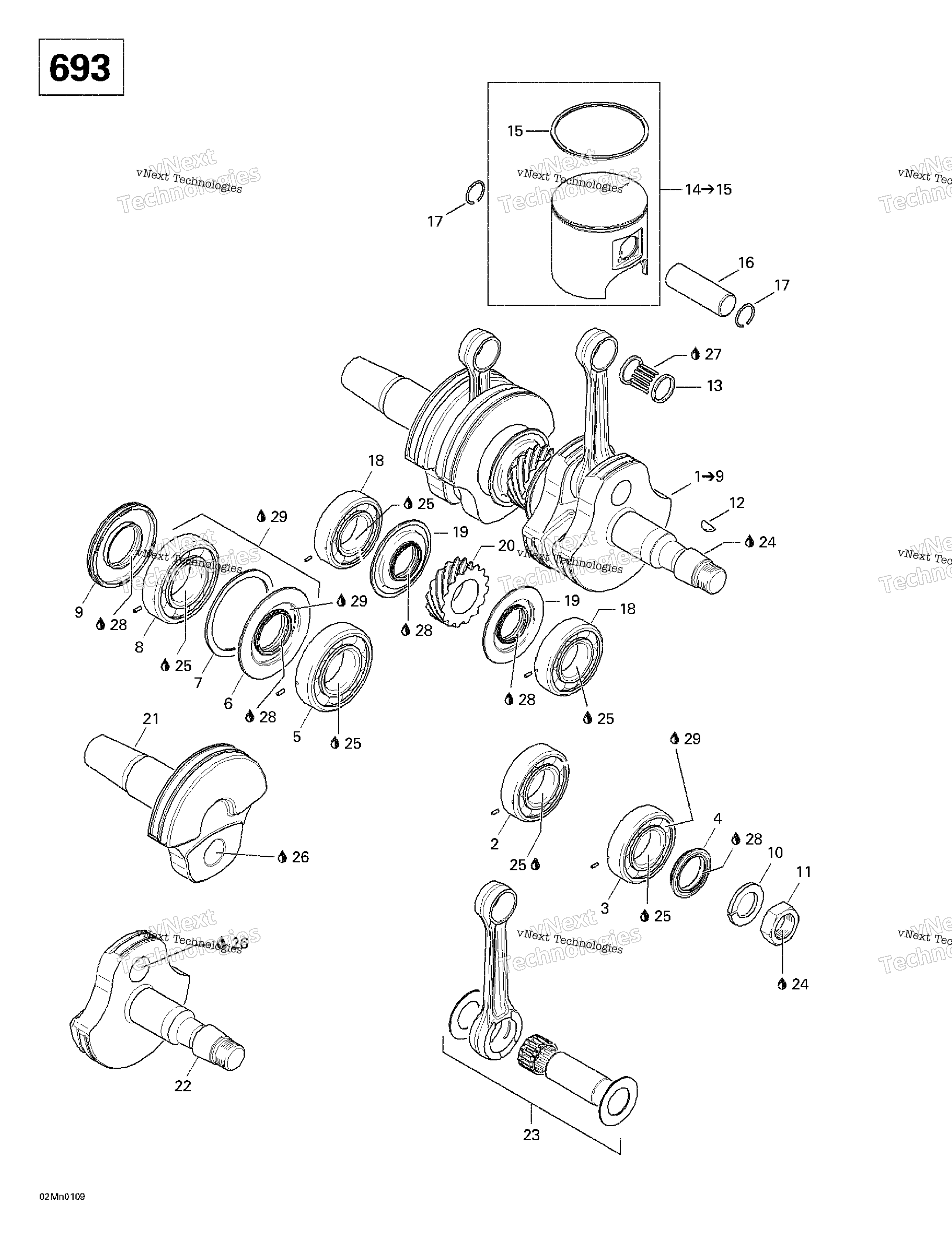 Коленчатый вал And Pistons (693)