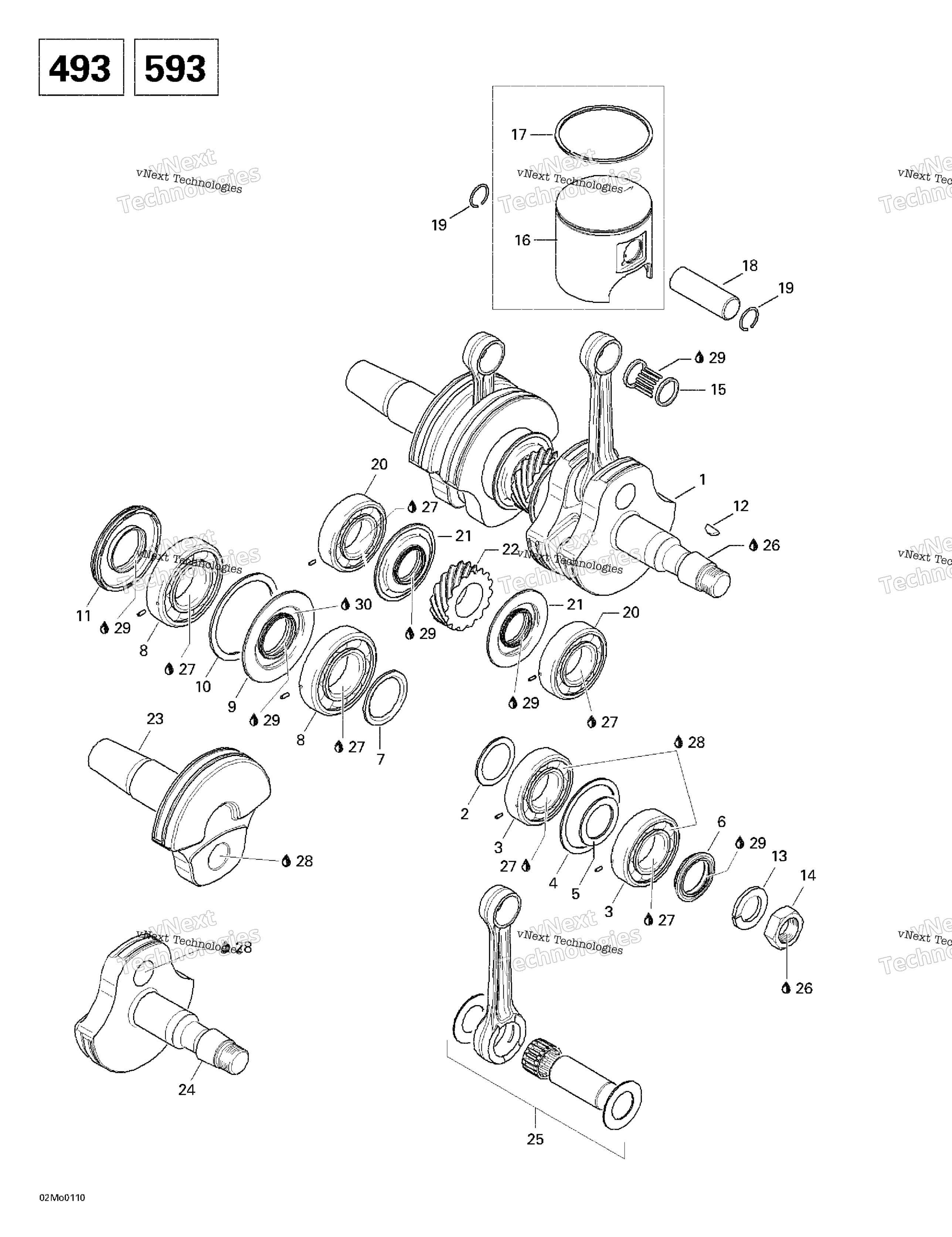 Коленчатый вал And Pistons