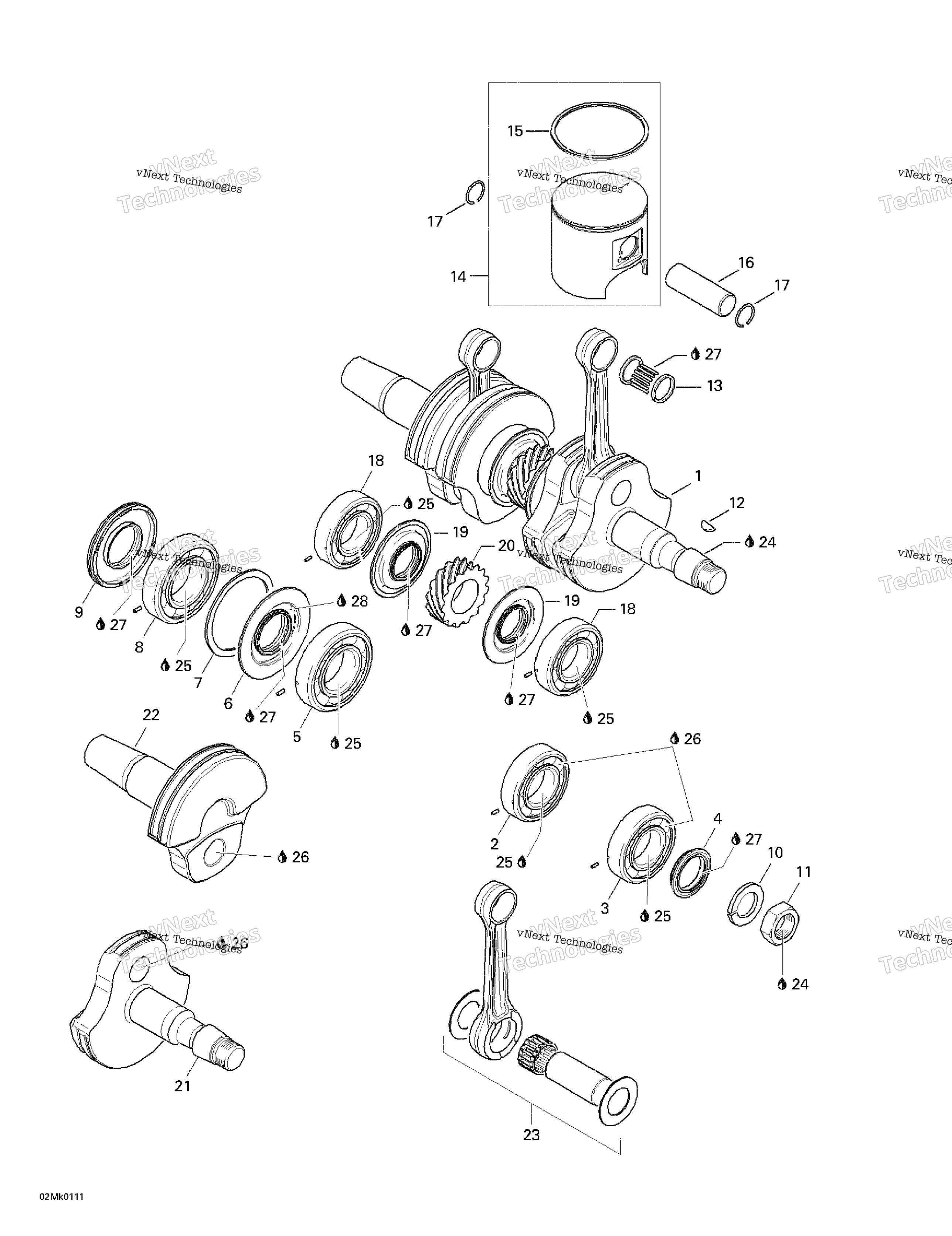 Коленчатый вал And Pistons