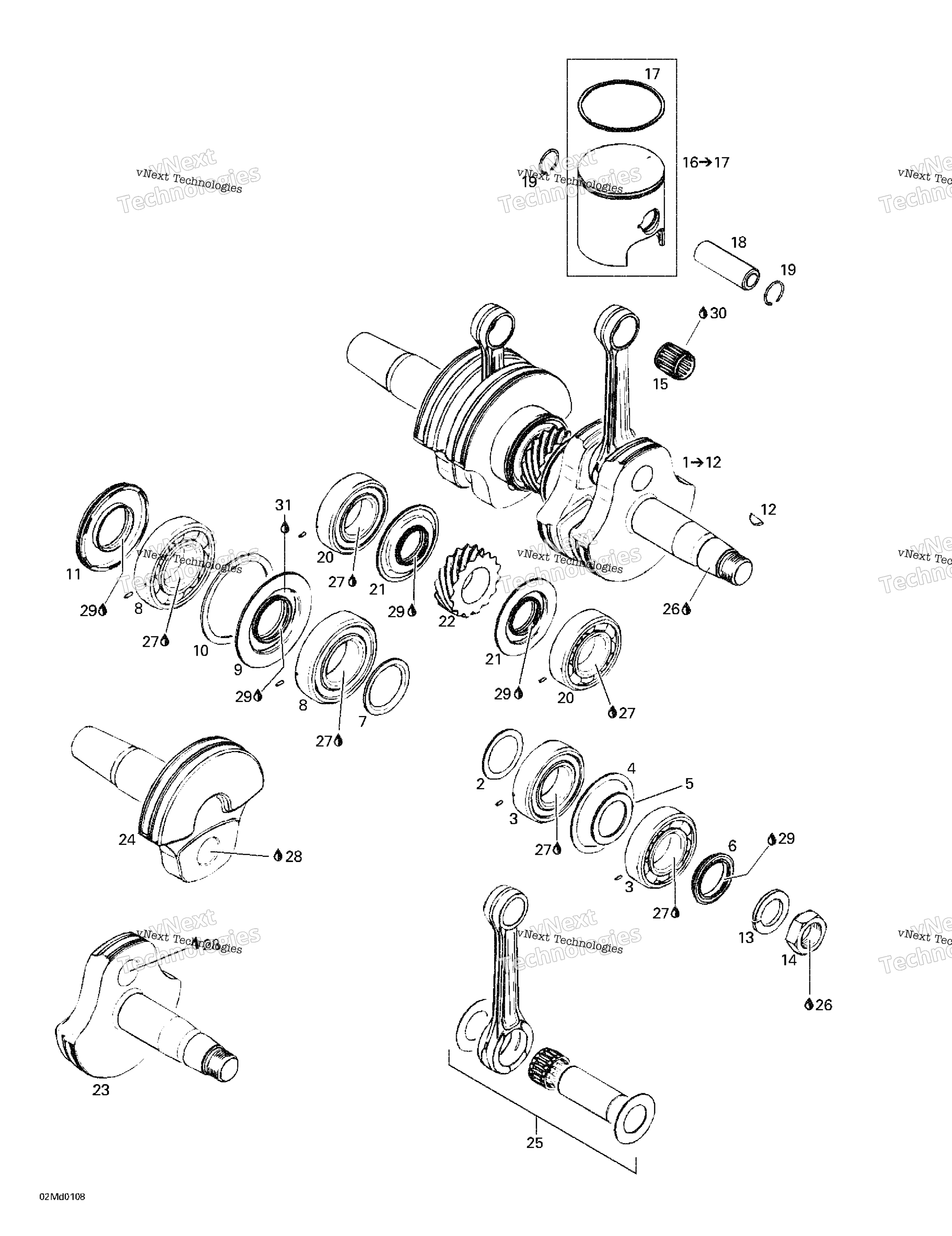 Коленчатый вал And Pistons