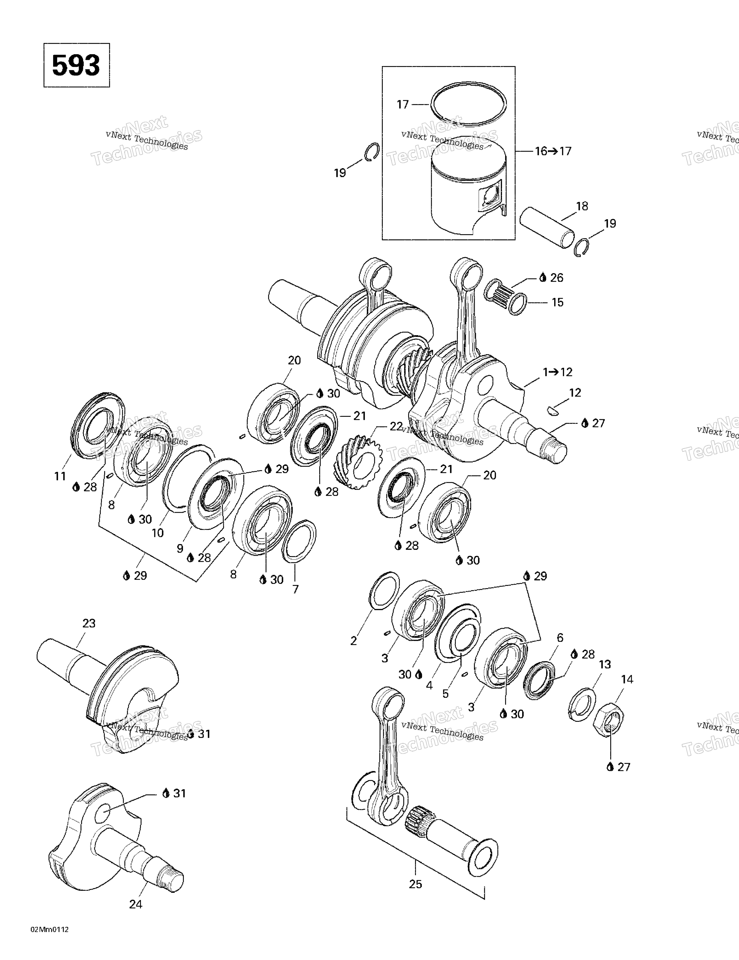 Коленчатый вал And Pistons (593)