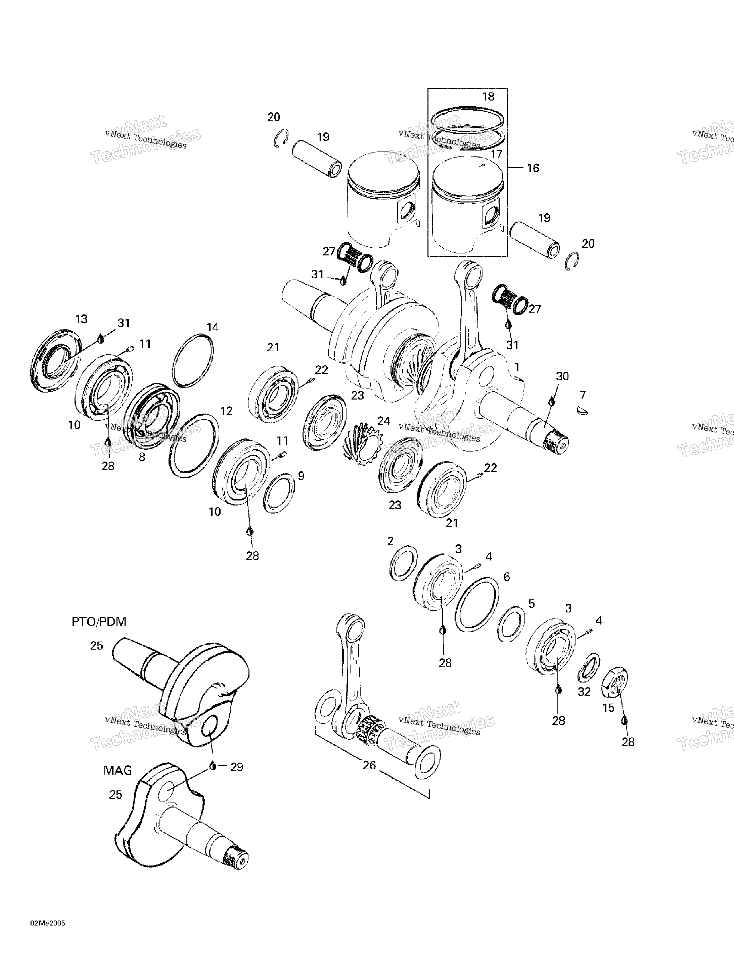 Коленчатый вал And Pistons