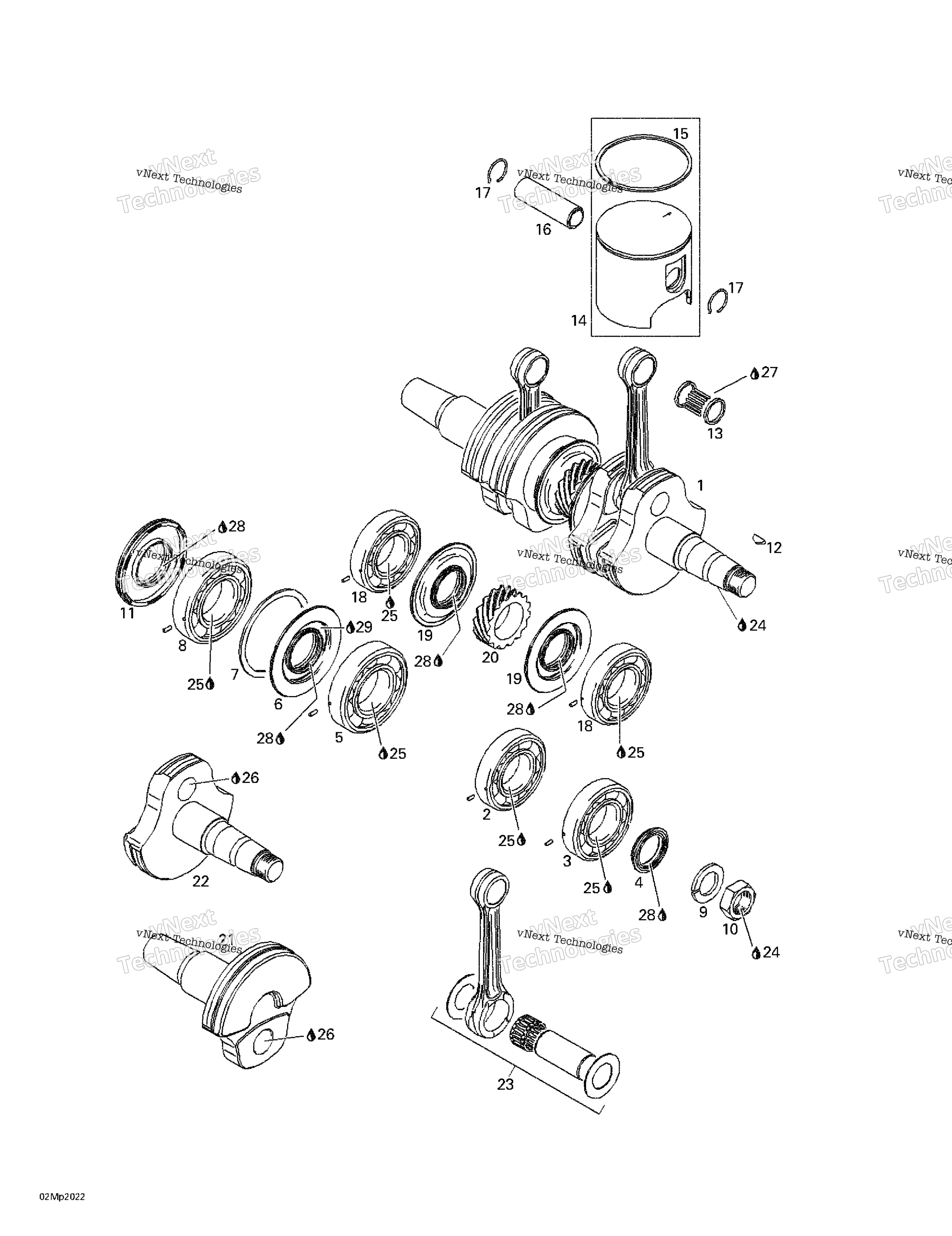 Коленчатый вал And Pistons