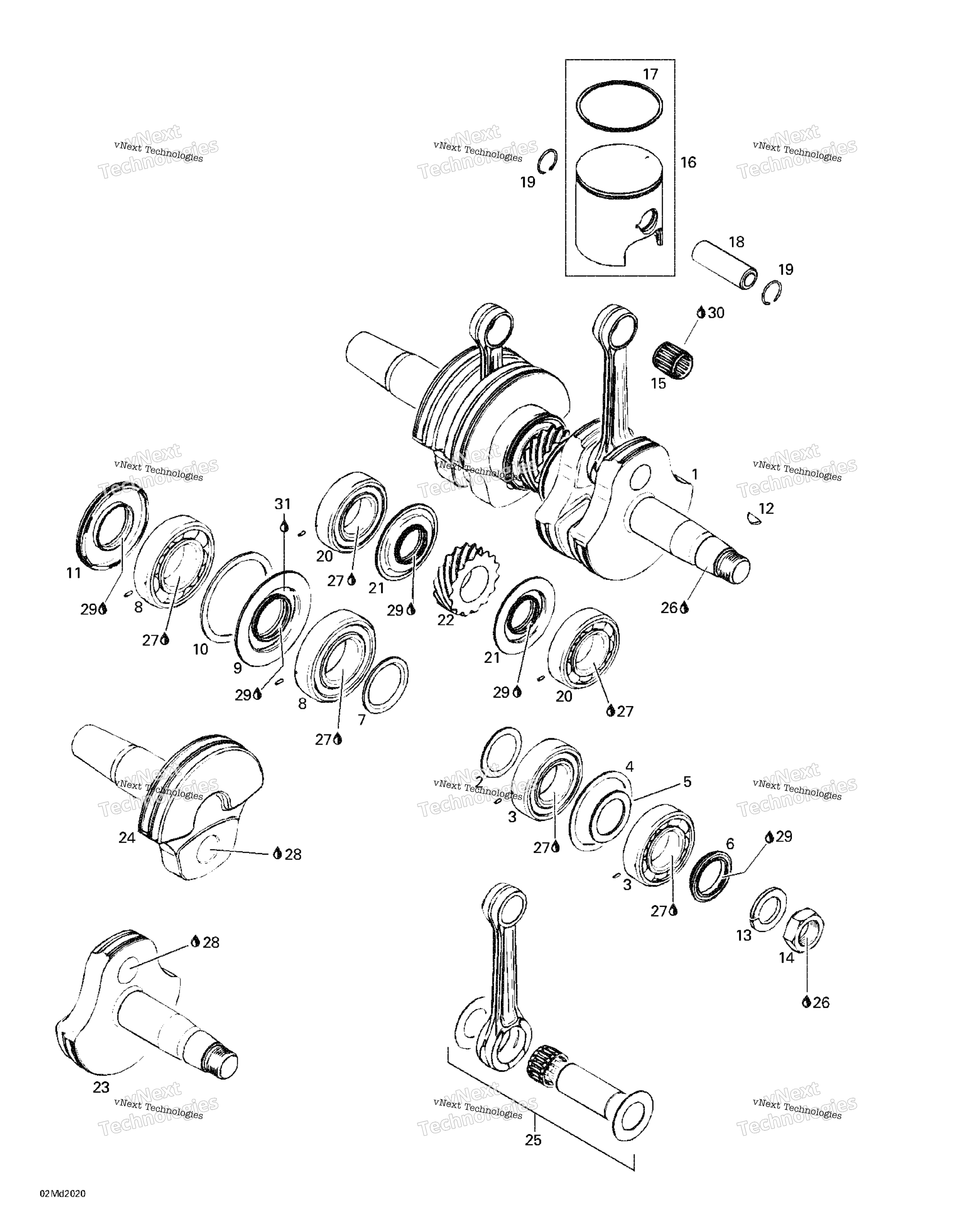 Коленчатый вал And Pistons