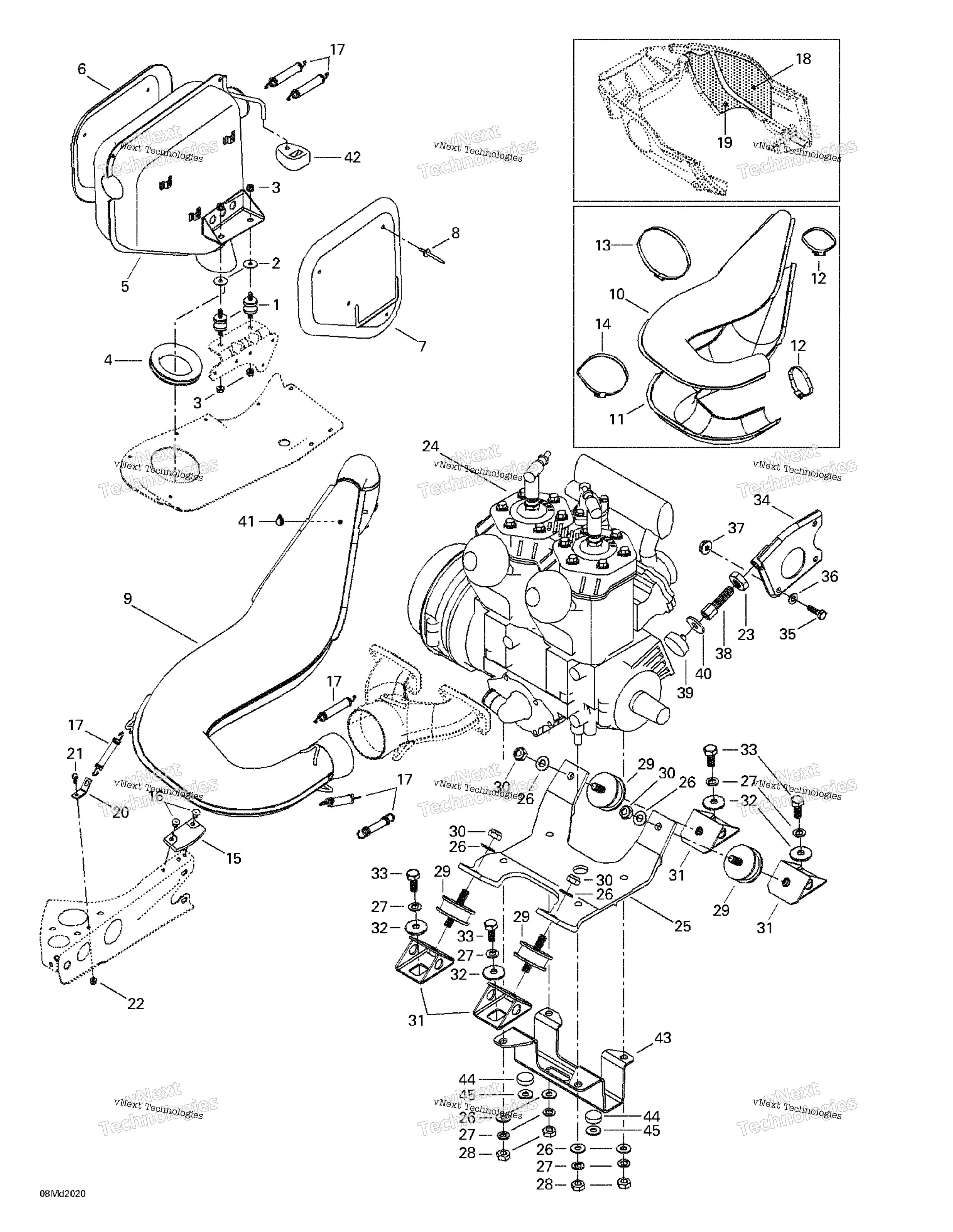 Двигатель Support And Muffler