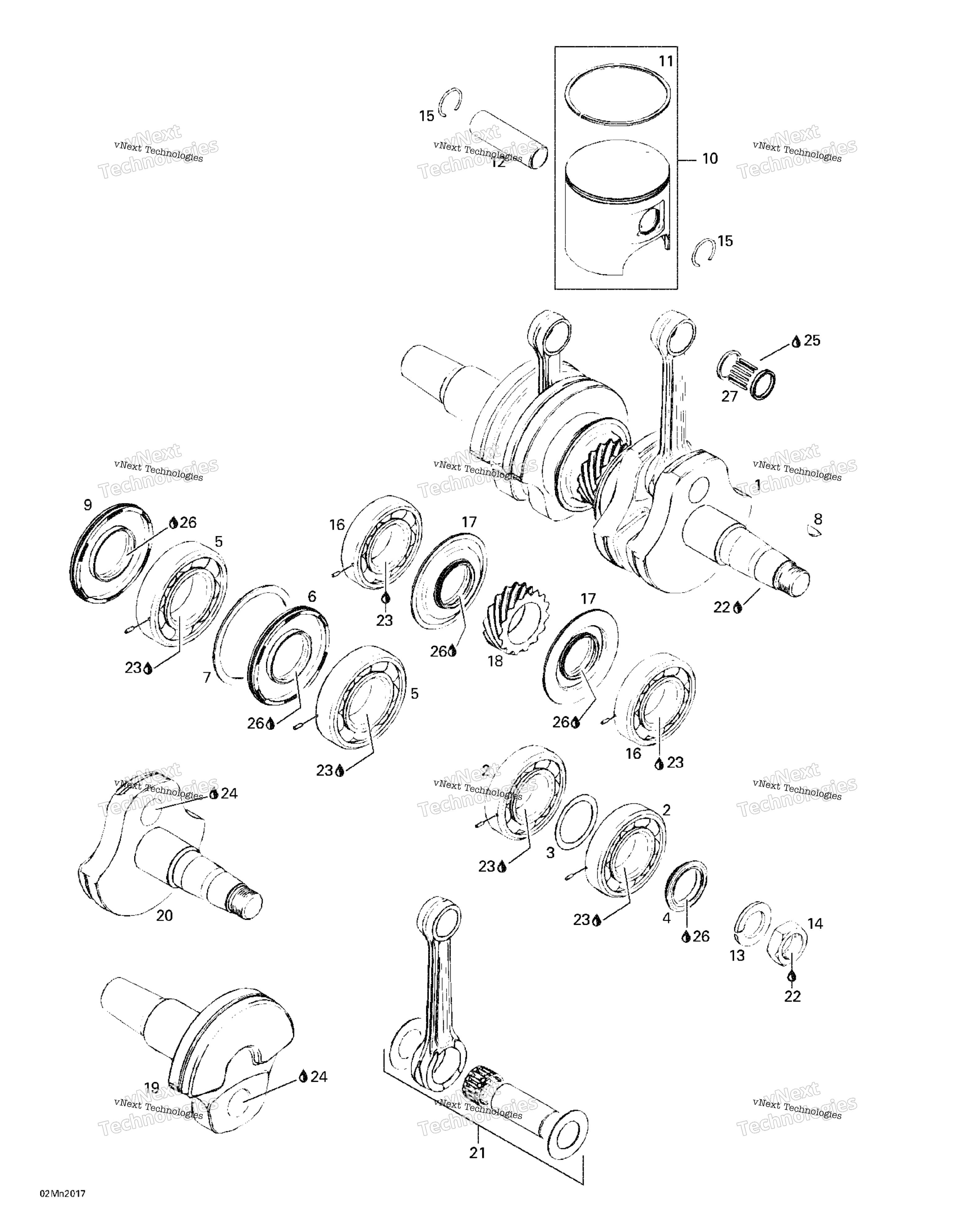 Коленчатый вал And Pistons