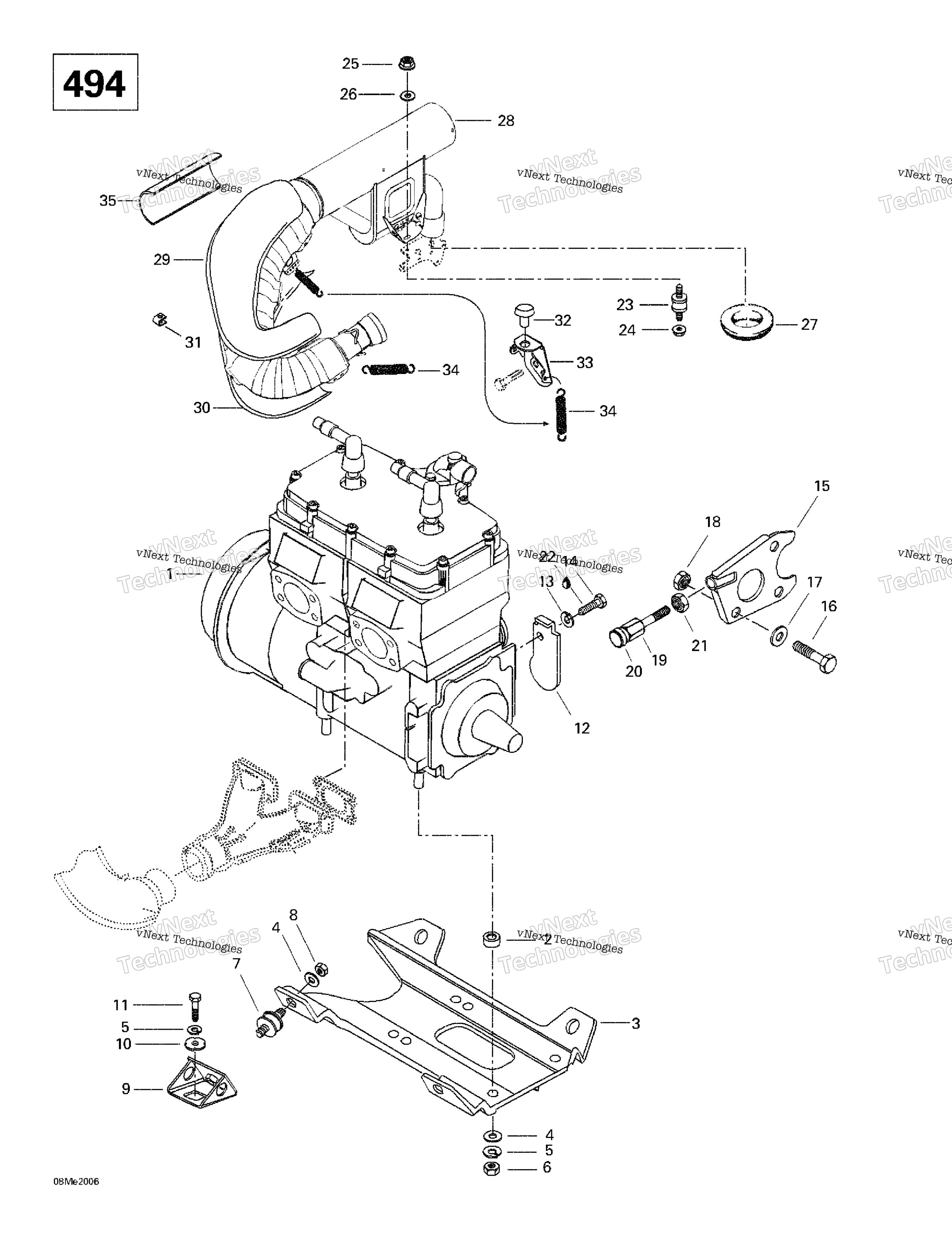 Двигатель Support And Muffler