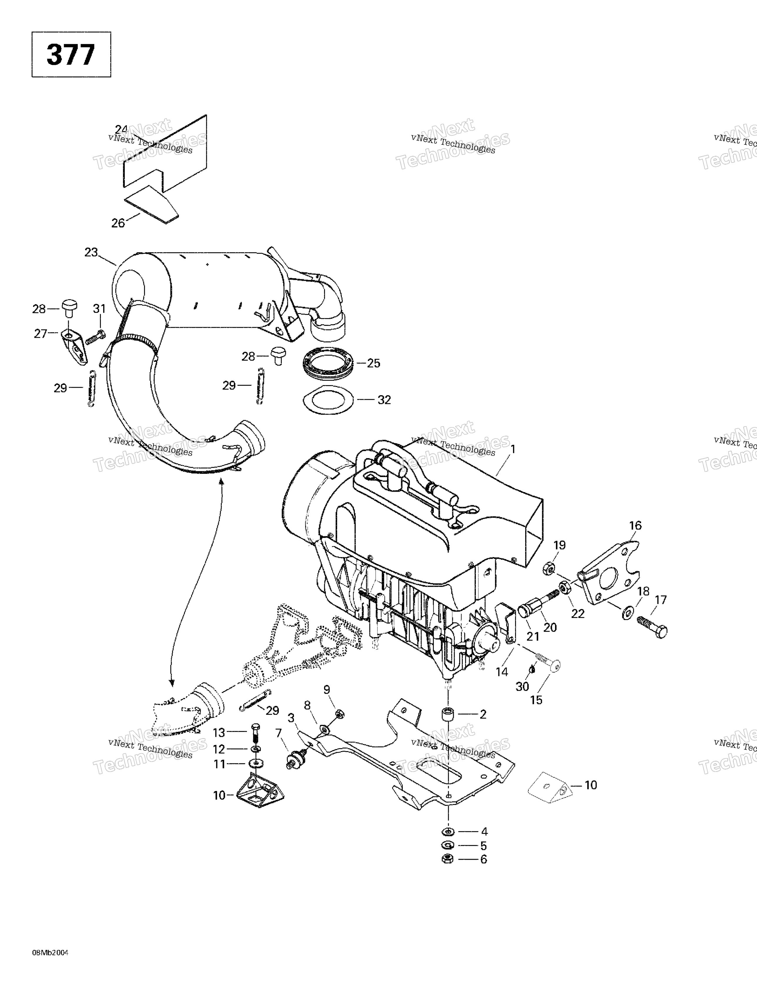 Двигатель Support And Muffler (377)