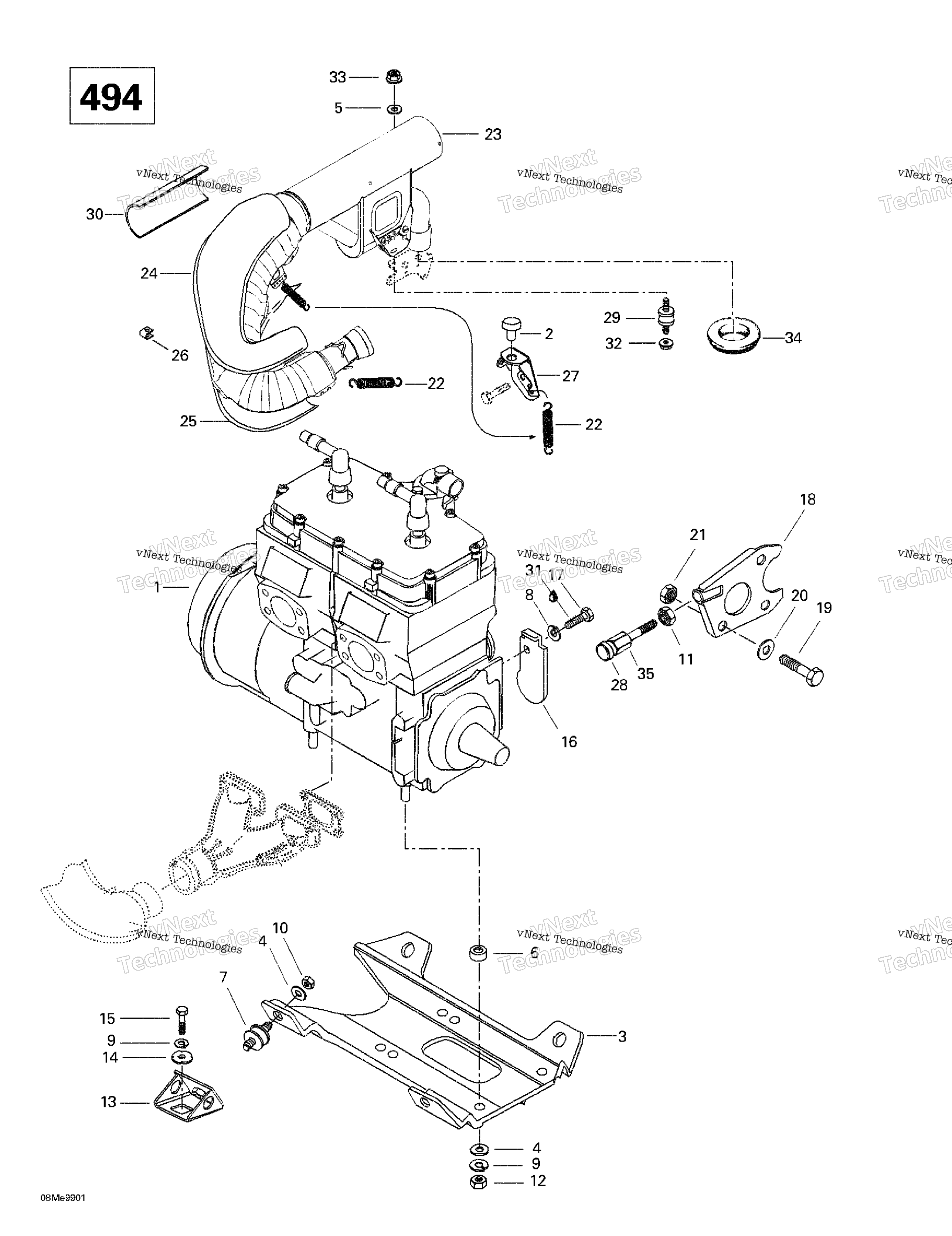 Двигатель Support And Muffler (494)