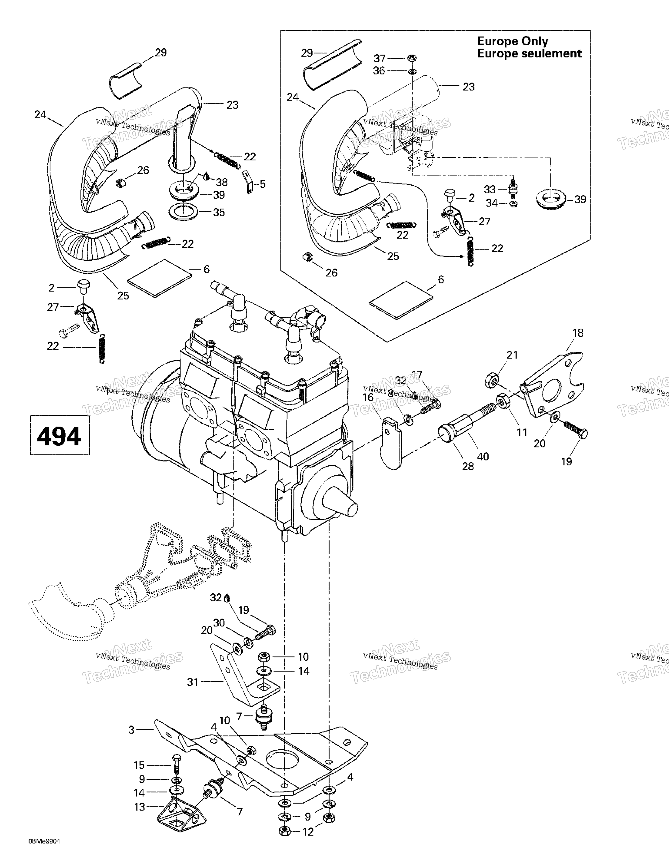 Двигатель Support And Muffler (494)