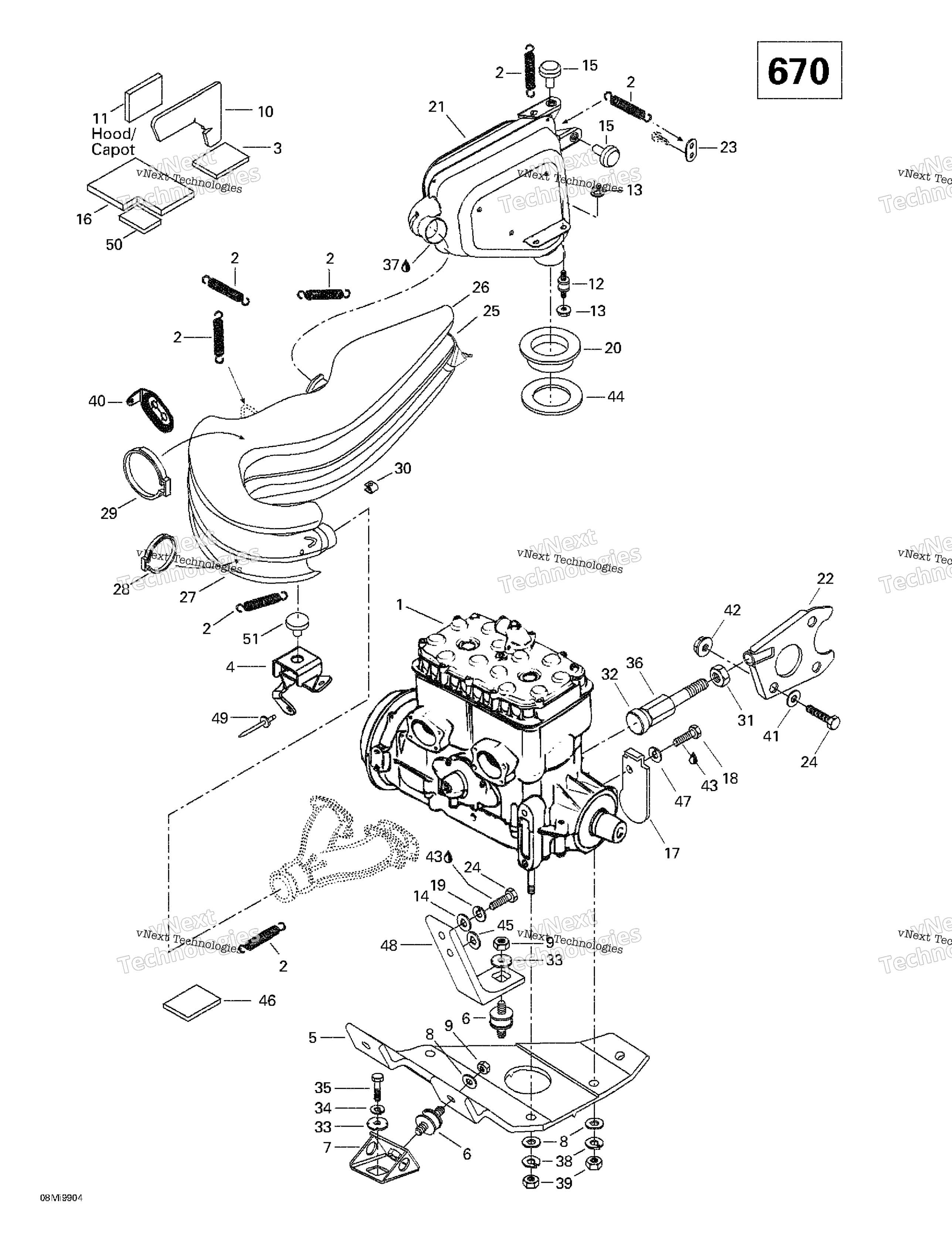 Двигатель Support And Muffler (670)
